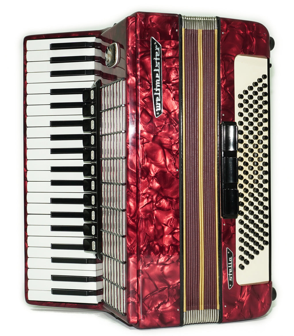 Vintage Weltmeister Stella Accordion 120 Bass, Old German Keyboard Piano Accordian, New Straps and Soft Bag for Gift, 2709