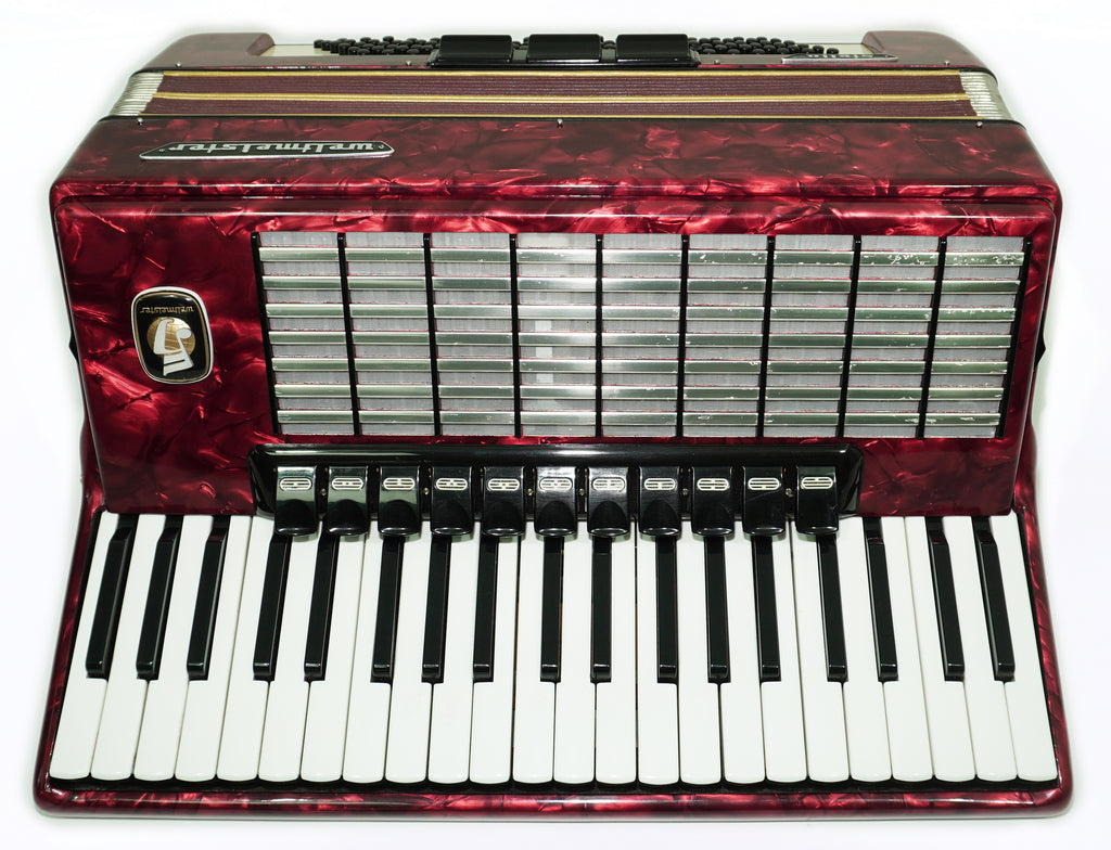 Vintage Weltmeister Stella Accordion 120 Bass, Old German Keyboard Piano Accordian, New Straps and Soft Bag for Gift, 2709