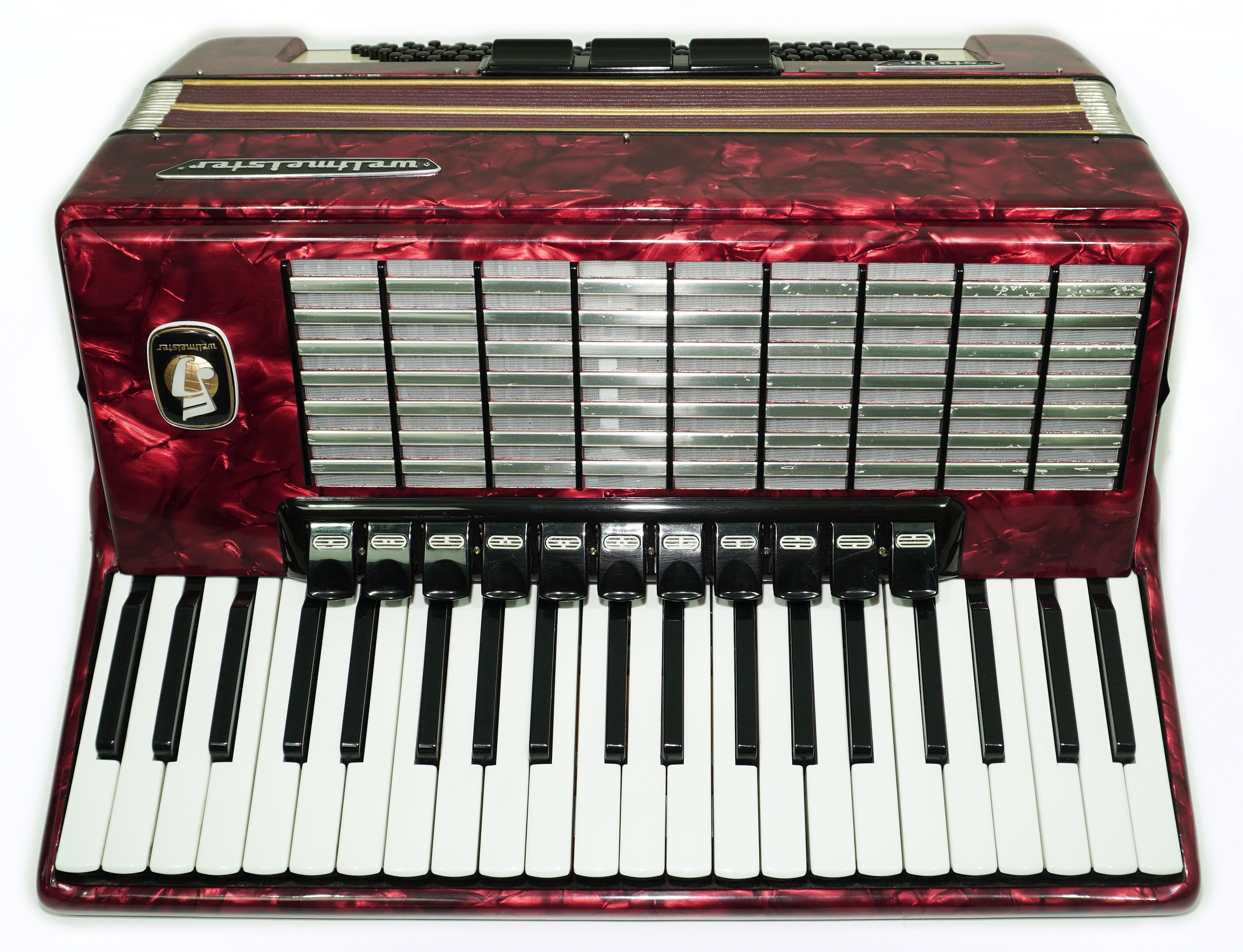 Vintage Weltmeister Stella Accordion 120 Bass, Old German Keyboard Piano Accordian, New Straps and Soft Bag for Gift, 2709