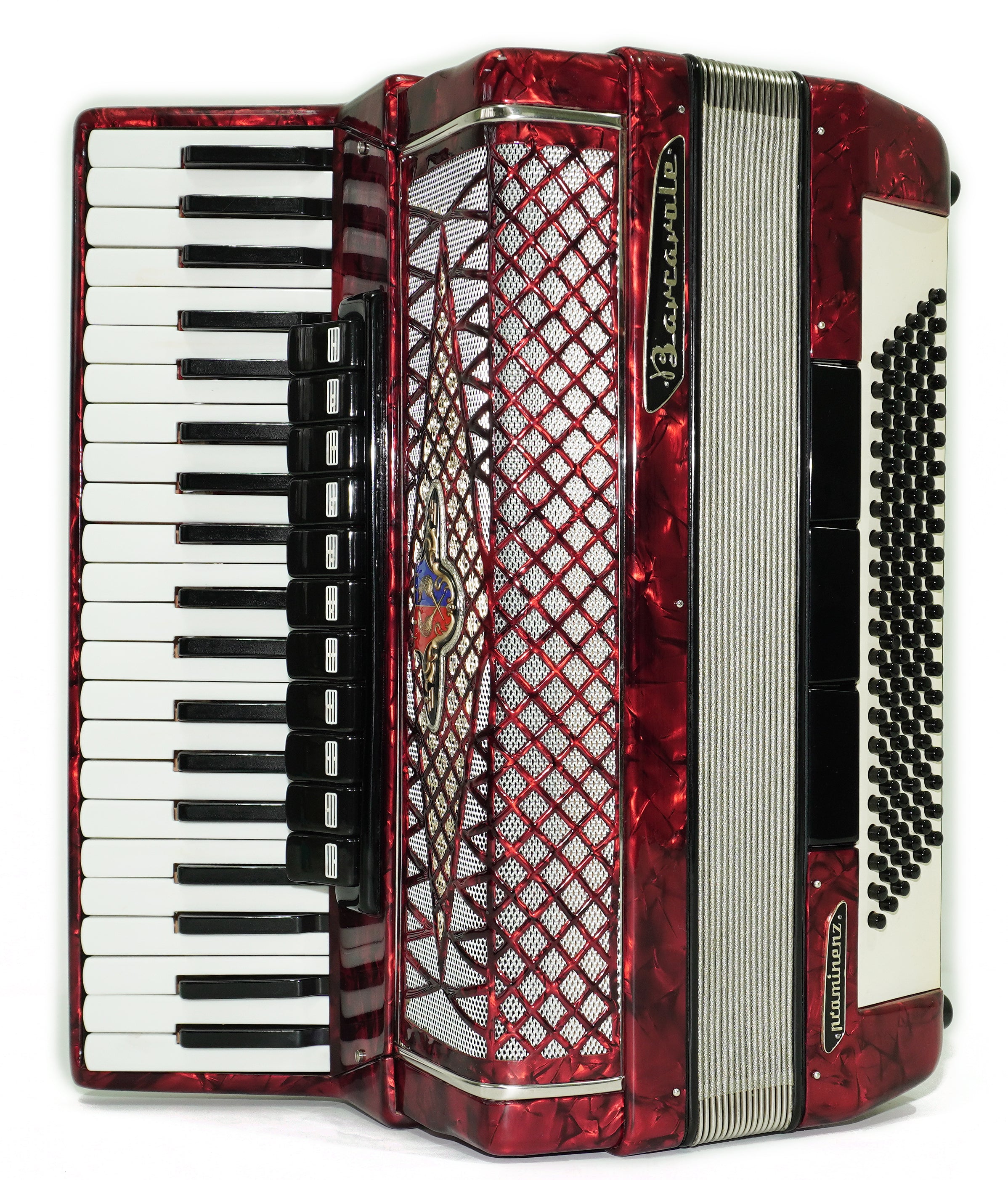 Professional Barcarole Prominenz Piano Accordion 120 Bass, made in Germany, Straps and Case, 2708
