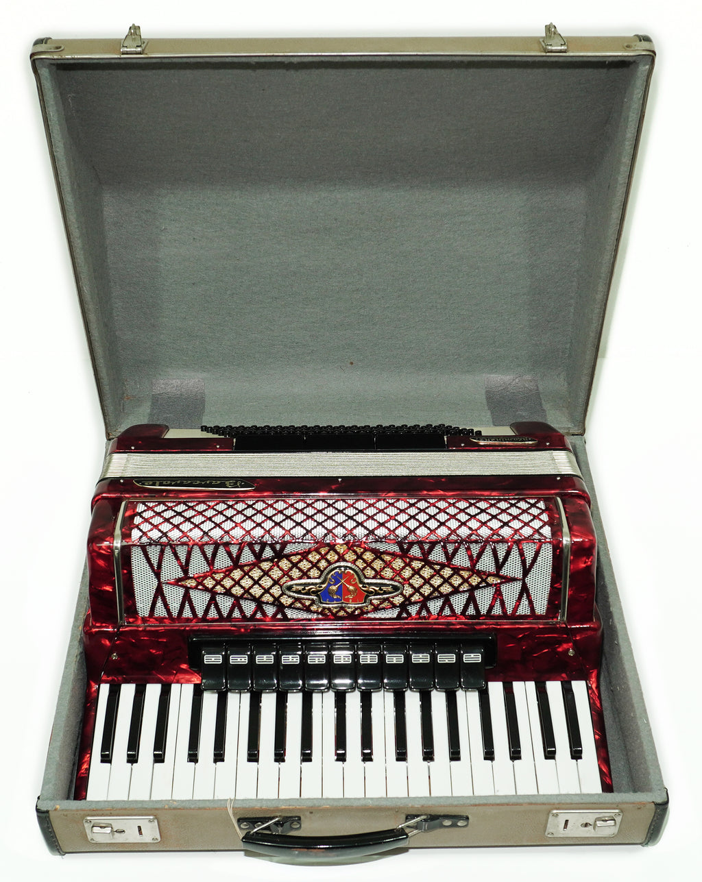 Professional Barcarole Prominenz Piano Accordion 120 Bass, made in Germany, Straps and Case, 2708