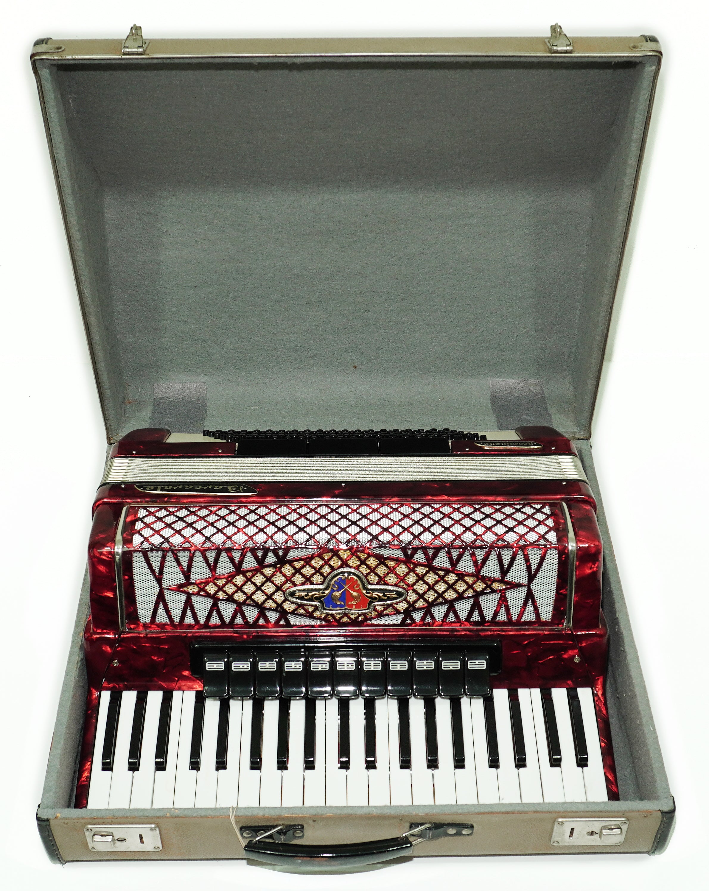 Professional Barcarole Prominenz Piano Accordion 120 Bass, made in Germany, Straps and Case, 2708