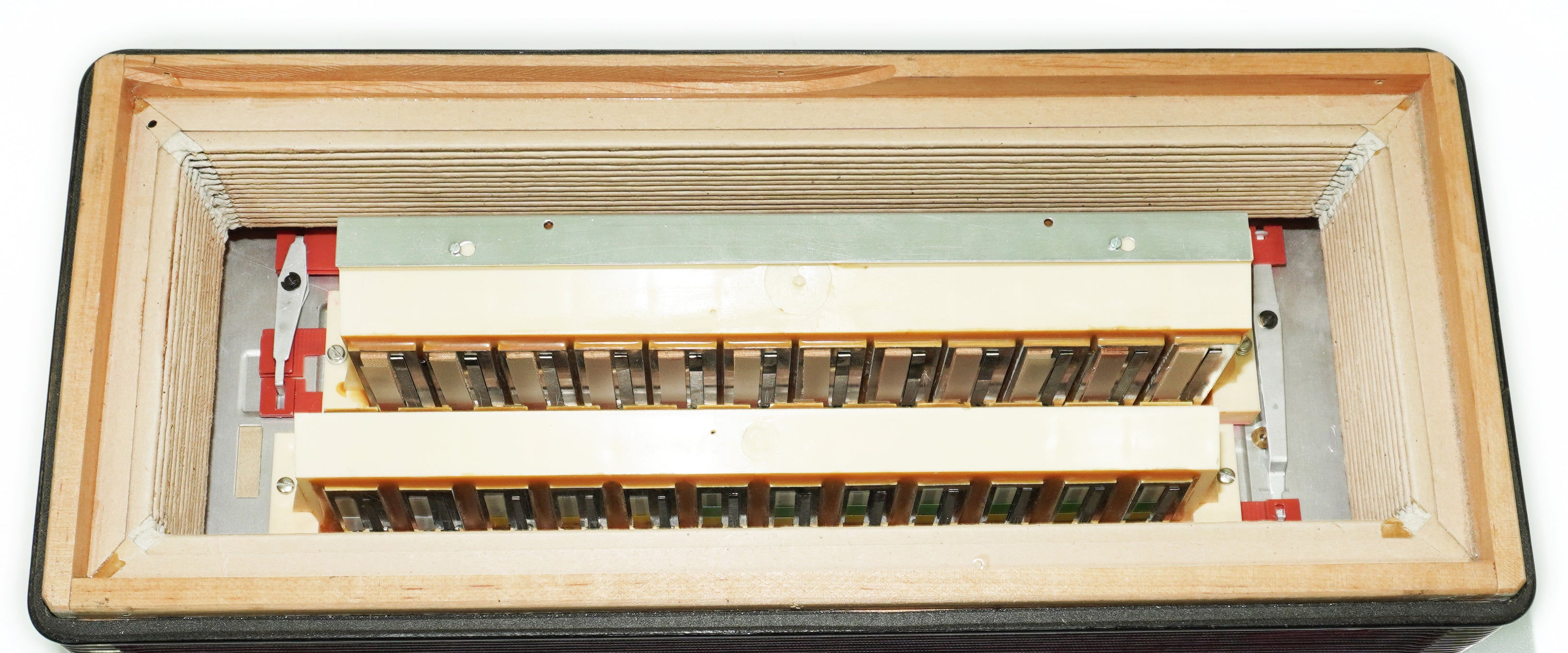 Weltmeister Grandina Button Accordion 120 Bass, made in Germany, 5 Row Bayan B Griff, Straps and Case, Vintage Professional Accordion, 2704