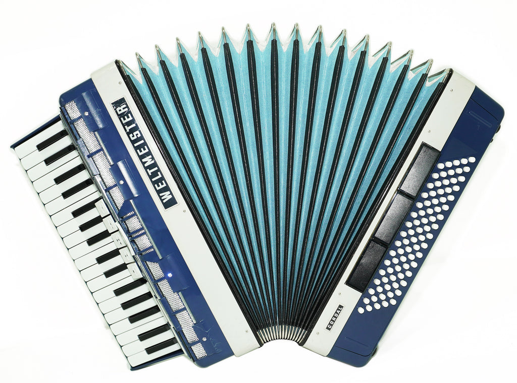 Weltmeister Cordal Accordion 80 Bass made in Germany, New Straps Soft Case for Gift, Vintage Keyboard Piano Accordian Musical Instrument, 2706