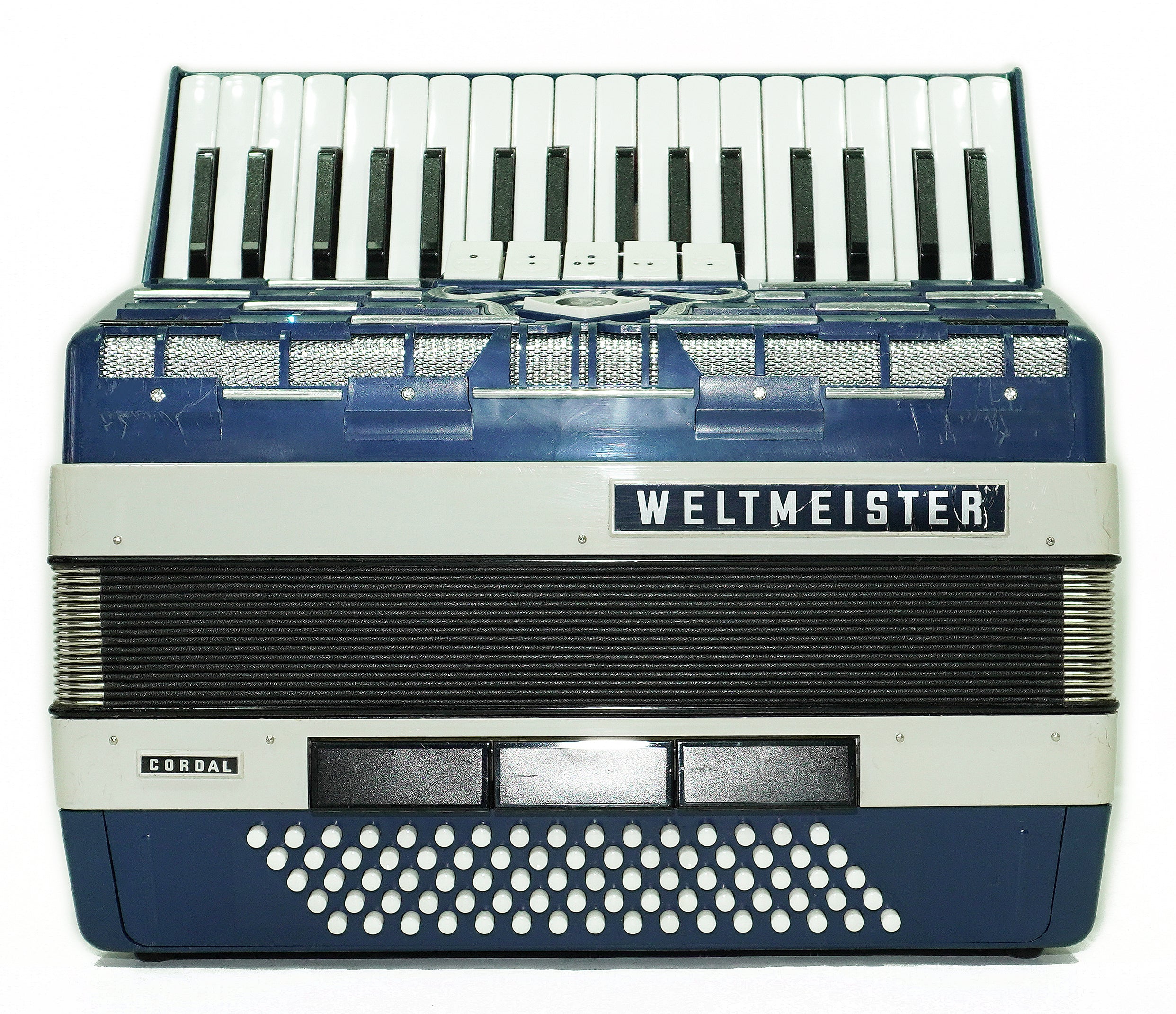 Weltmeister Cordal Accordion 80 Bass made in Germany, New Straps Soft Case for Gift, Vintage Keyboard Piano Accordian Musical Instrument, 2706