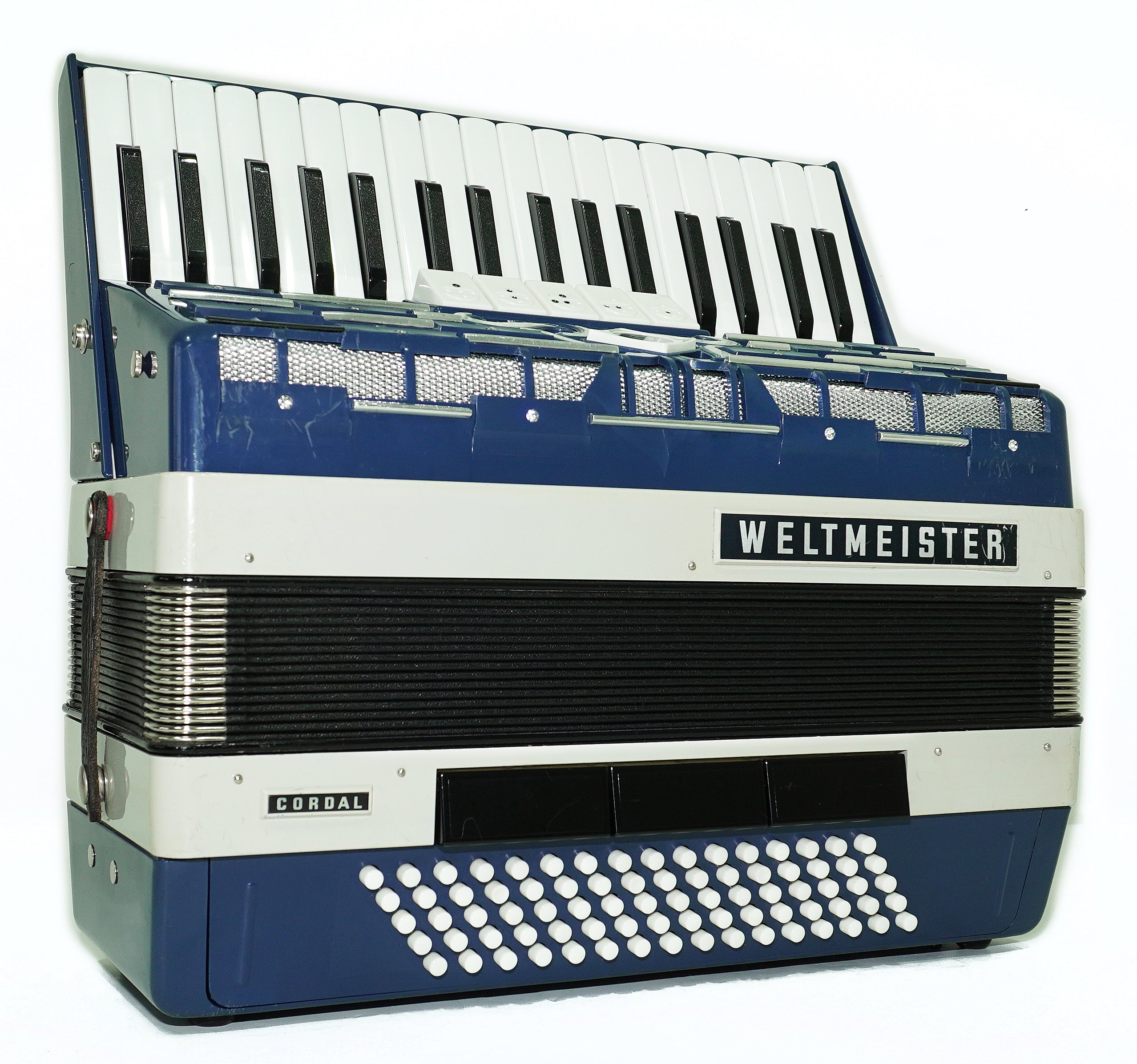 Weltmeister Cordal Accordion 80 Bass made in Germany, New Straps Soft Case for Gift, Vintage Keyboard Piano Accordian Musical Instrument, 2706