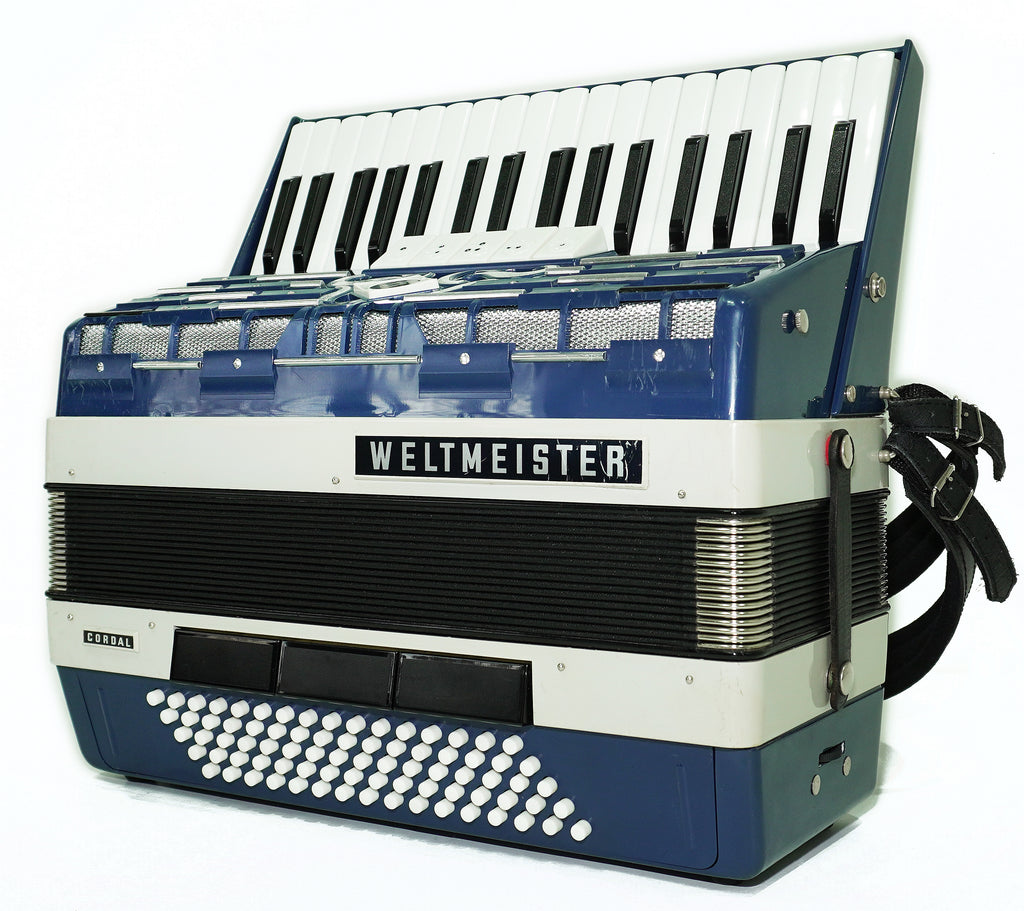 Weltmeister Cordal Accordion 80 Bass made in Germany, New Straps Soft Case for Gift, Vintage Keyboard Piano Accordian Musical Instrument, 2706