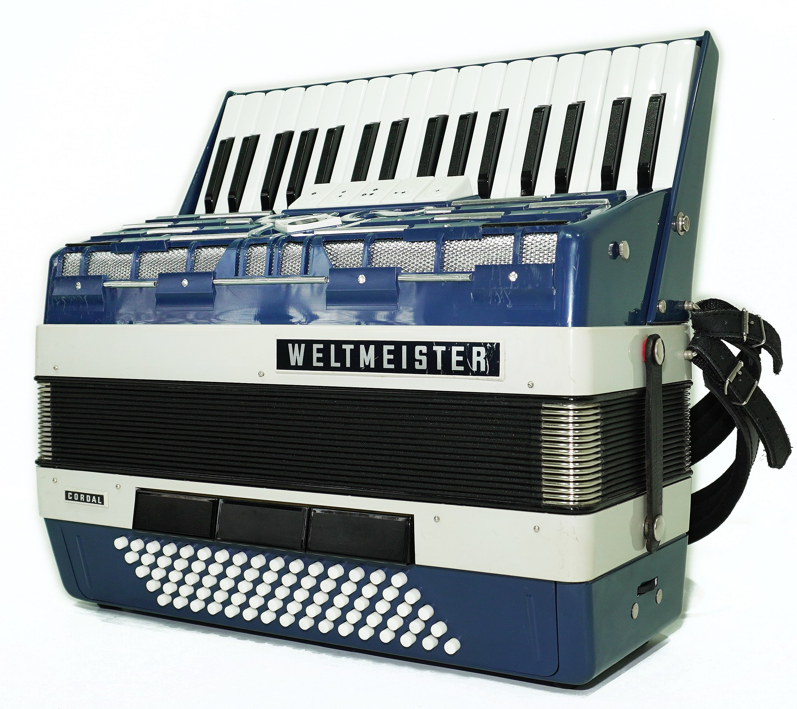Weltmeister Cordal Accordion 80 Bass made in Germany, New Straps Soft Case for Gift, Vintage Keyboard Piano Accordian Musical Instrument, 2706