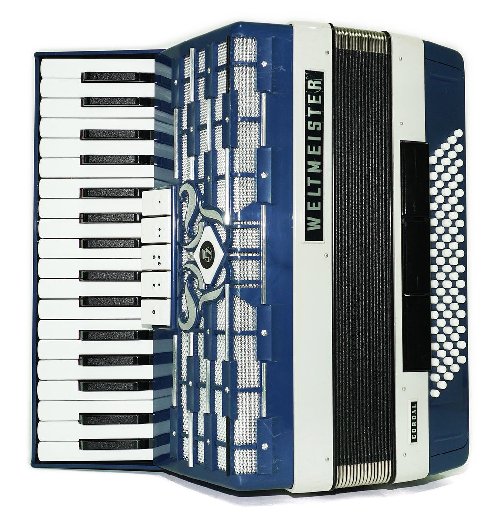 Weltmeister Cordal Accordion 80 Bass made in Germany, New Straps Soft Case for Gift, Vintage Keyboard Piano Accordian Musical Instrument, 2706