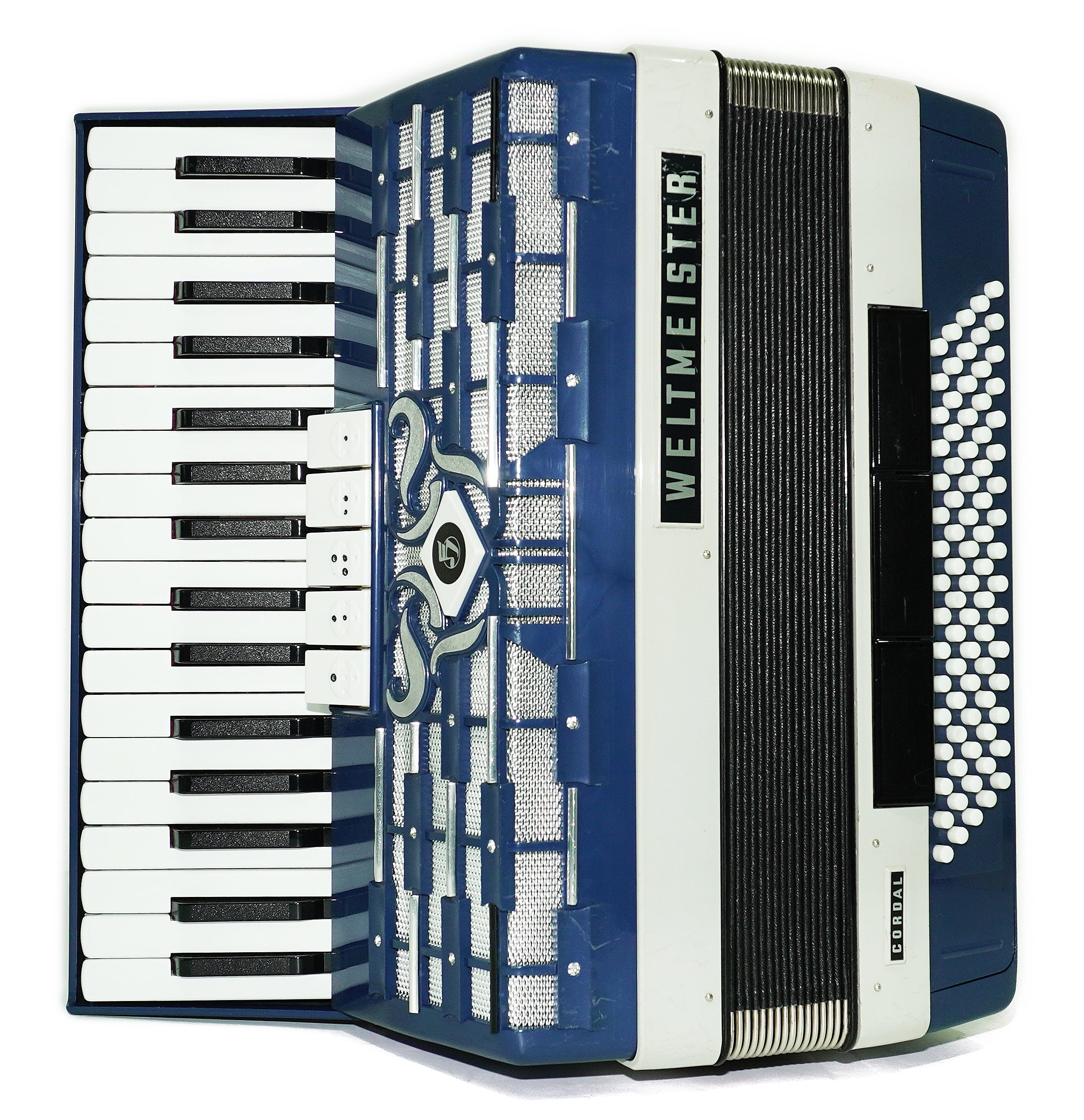 Weltmeister Cordal Accordion 80 Bass made in Germany, New Straps Soft Case for Gift, Vintage Keyboard Piano Accordian Musical Instrument, 2706