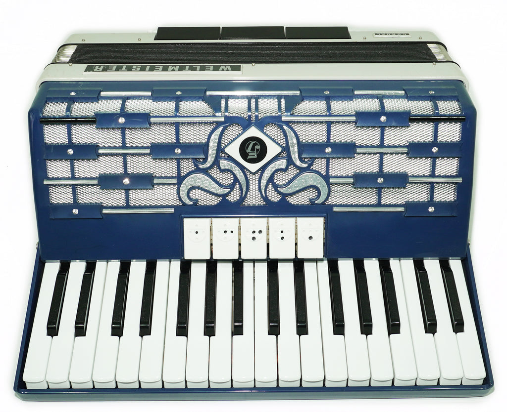Weltmeister Cordal Accordion 80 Bass made in Germany, New Straps Soft Case for Gift, Vintage Keyboard Piano Accordian Musical Instrument, 2706