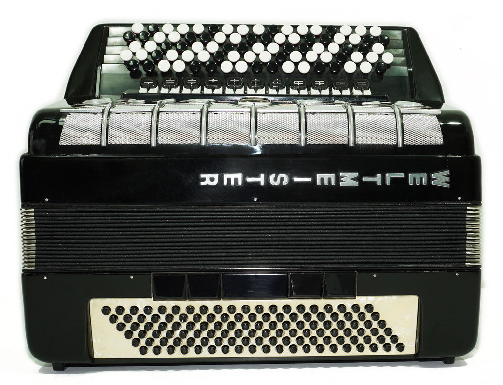 Vintage Weltmeister Grandina Button Accordion 120 Bass, made in Germany, 5 Row Bayan B Griff, Straps and Case, 2707