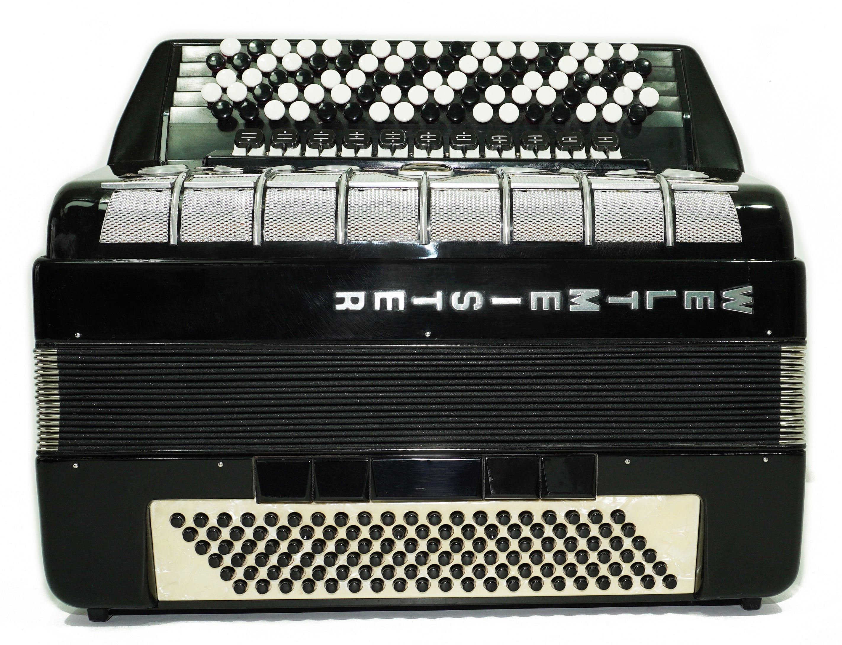 Vintage Weltmeister Grandina Button Accordion 120 Bass, made in Germany, 5 Row Bayan B Griff, Straps and Case, 2707