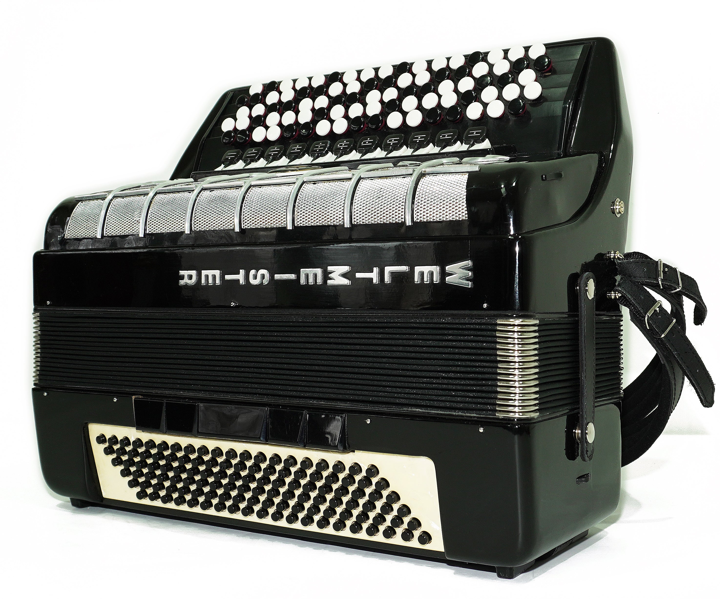Vintage Weltmeister Grandina Button Accordion 120 Bass, made in Germany, 5 Row Bayan B Griff, Straps and Case, 2707