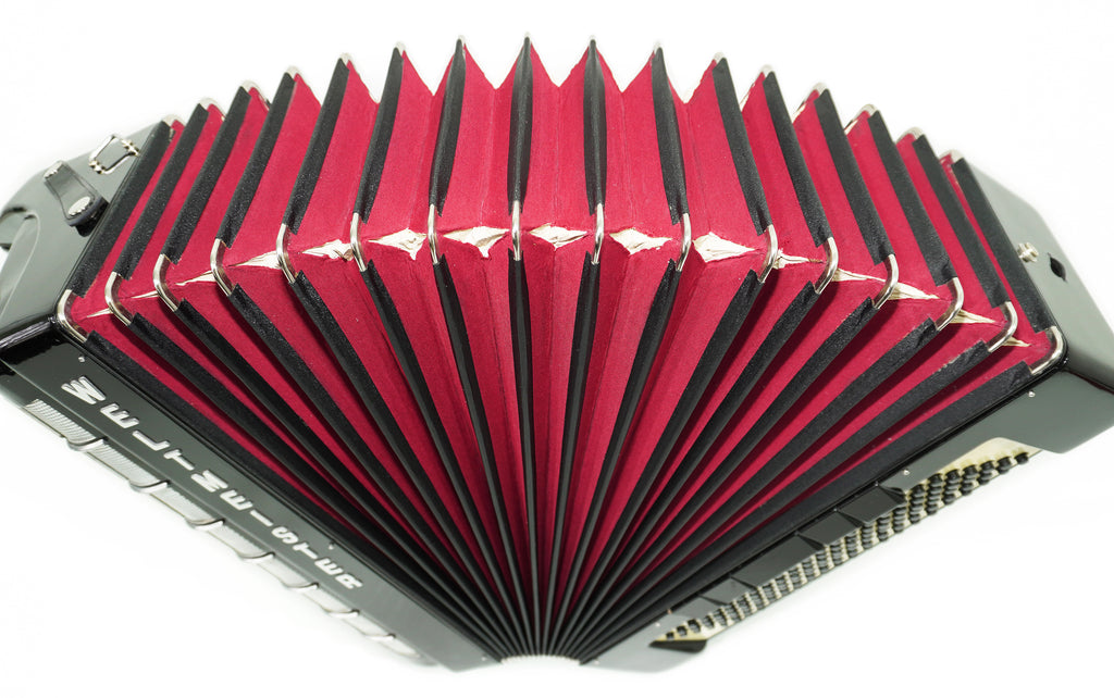Vintage Weltmeister Grandina Button Accordion 120 Bass, made in Germany, 5 Row Bayan B Griff, Straps and Case, 2707