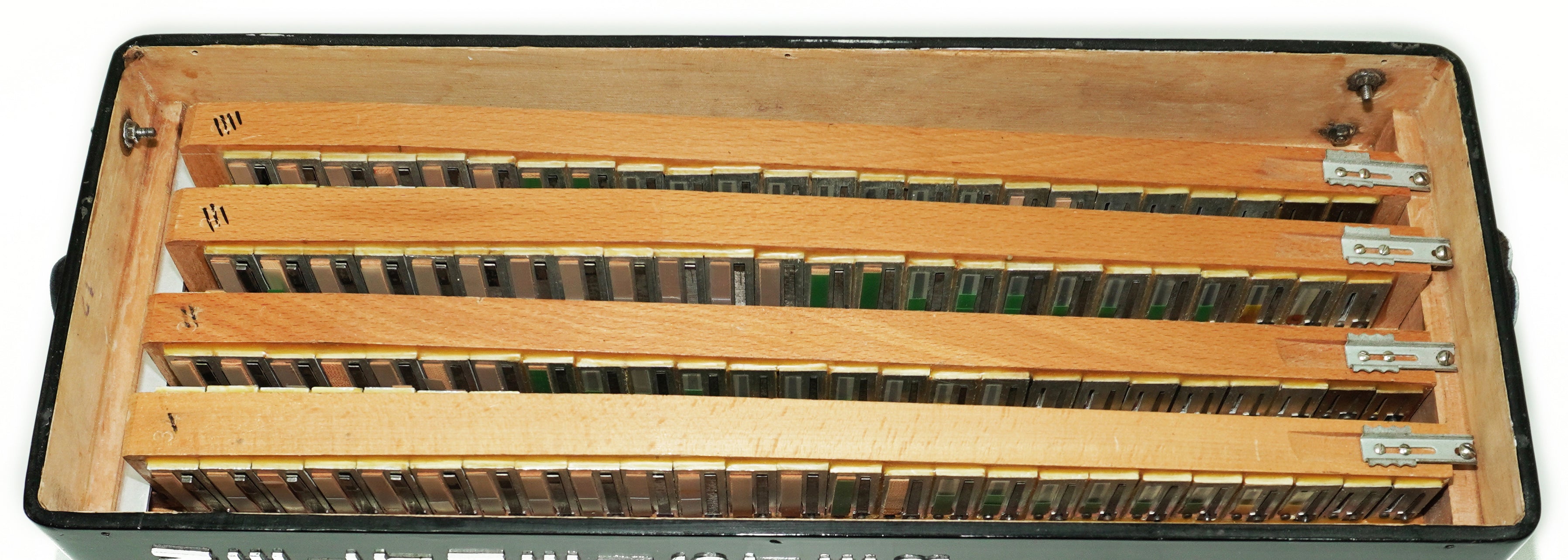 Vintage Weltmeister Grandina Button Accordion 120 Bass, made in Germany, 5 Row Bayan B Griff, Straps and Case, 2707