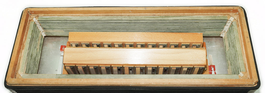 Vintage Weltmeister Grandina Button Accordion 120 Bass, made in Germany, 5 Row Bayan B Griff, Straps and Case, 2707