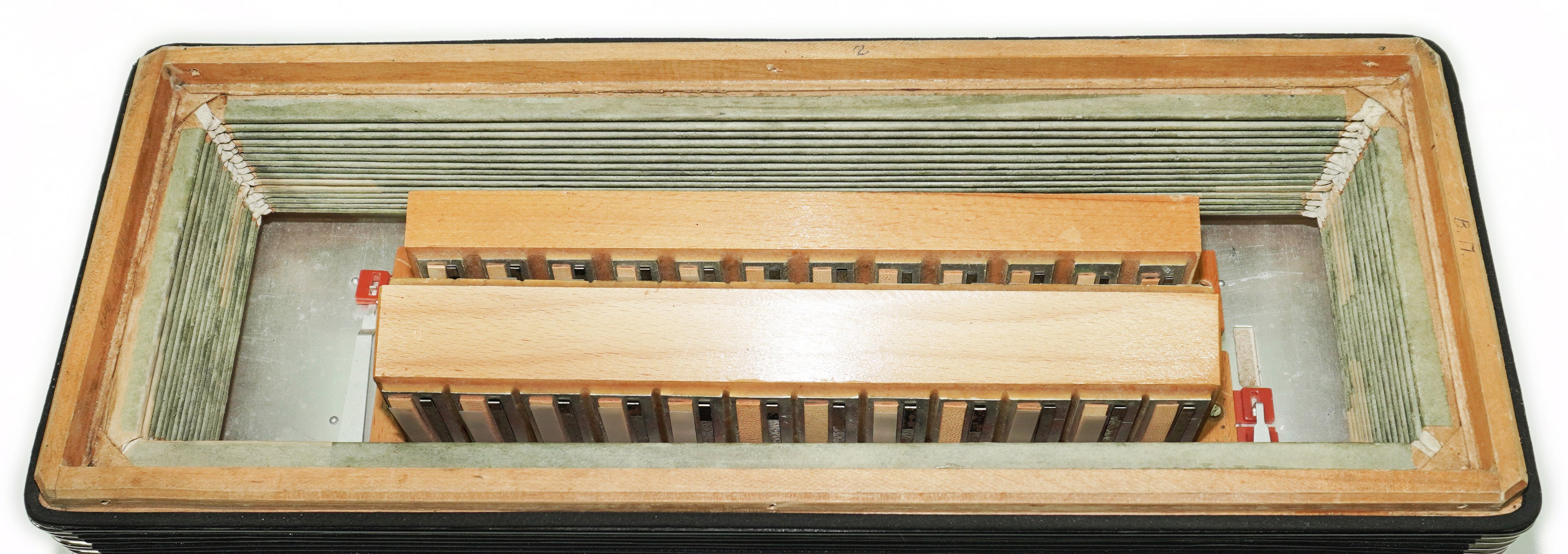 Vintage Weltmeister Grandina Button Accordion 120 Bass, made in Germany, 5 Row Bayan B Griff, Straps and Case, 2707
