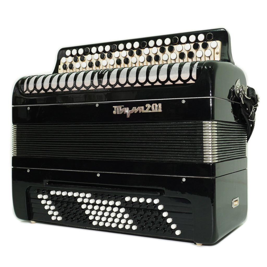 Converter Russian Bayan Free Bass Stradella Tula 201 Button Accordion with New Straps, Great Concert Accordian Tulskiy Knopfakkordeon, 2710