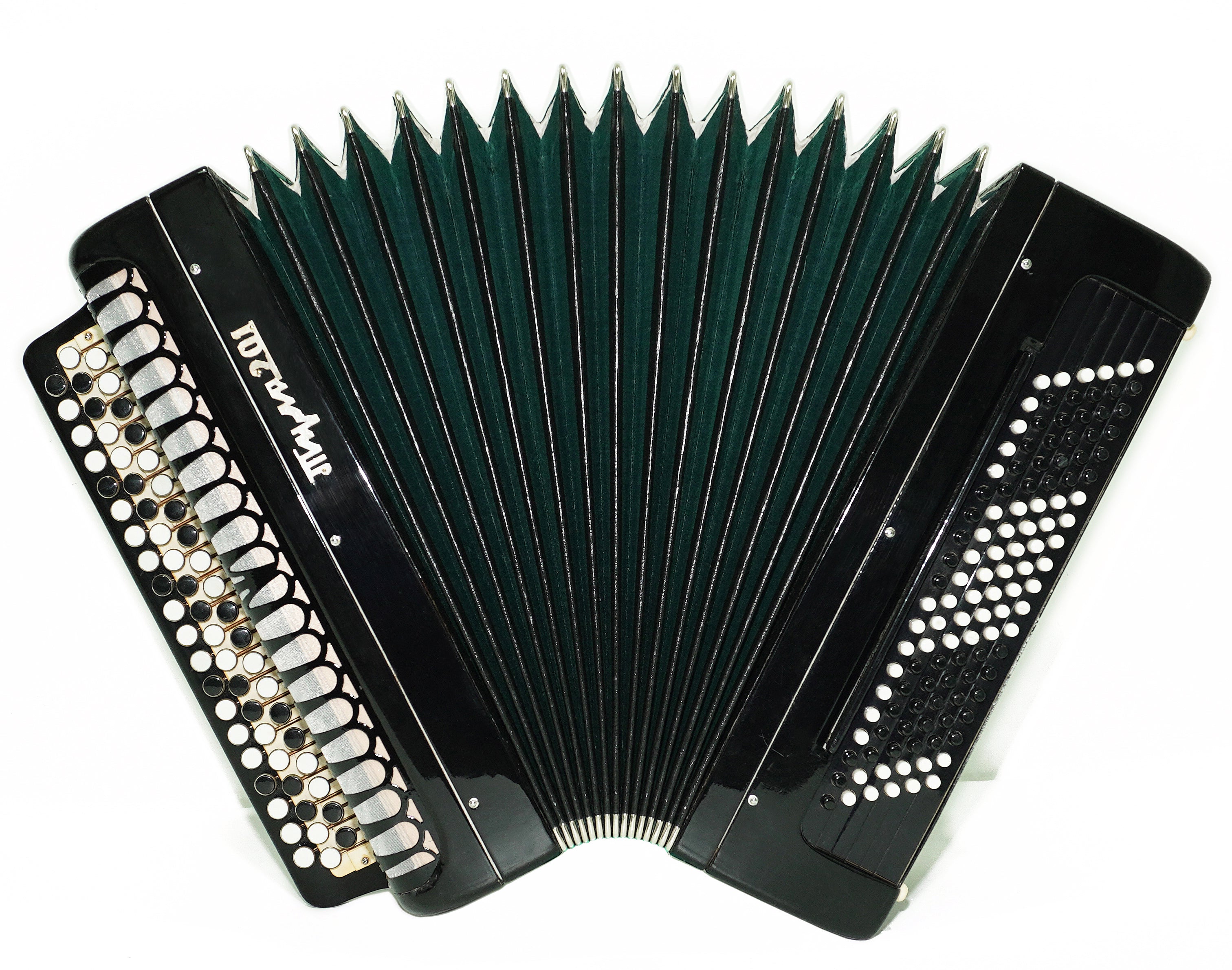 Converter Russian Bayan Free Bass Stradella Tula 201 Button Accordion with New Straps, Great Concert Accordian Tulskiy Knopfakkordeon, 2710