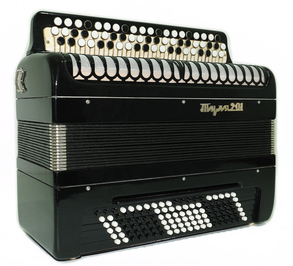 Converter Russian Bayan Free Bass Stradella Tula 201 Button Accordion with New Straps, Great Concert Accordian Tulskiy Knopfakkordeon, 2710