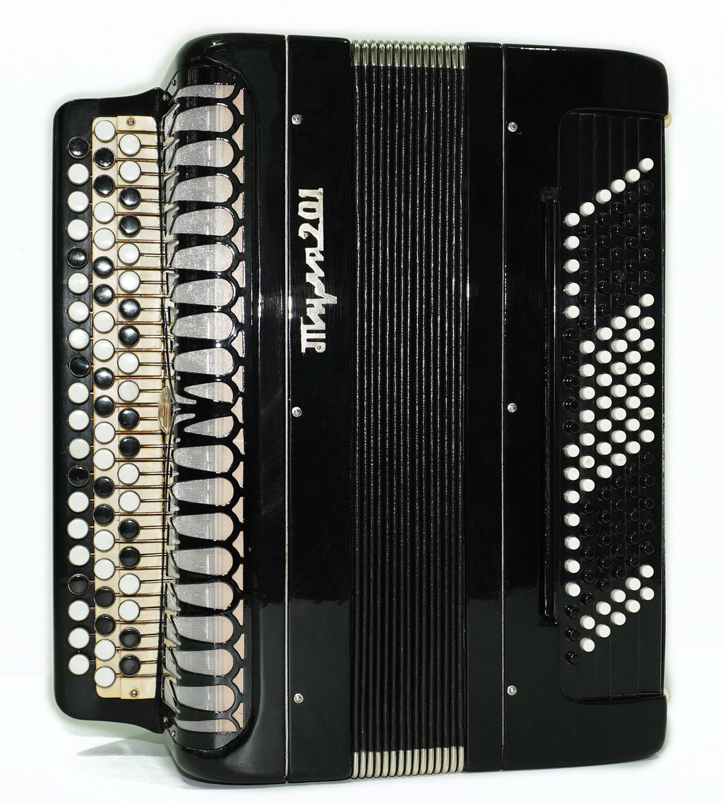 Converter Russian Bayan Free Bass Stradella Tula 201 Button Accordion with New Straps, Great Concert Accordian Tulskiy Knopfakkordeon, 2710