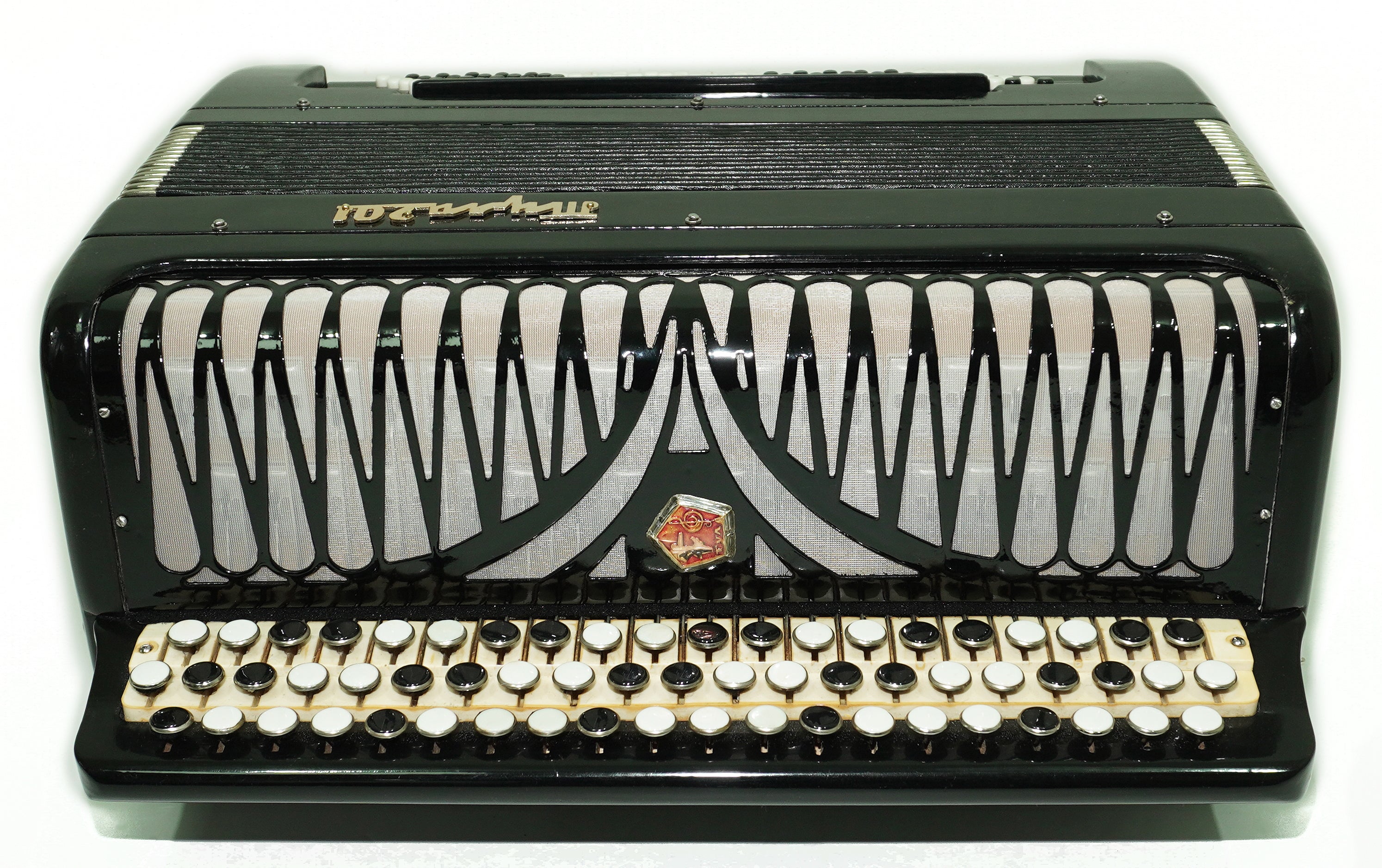Converter Russian Bayan Free Bass Stradella Tula 201 Button Accordion with New Straps, Great Concert Accordian Tulskiy Knopfakkordeon, 2710