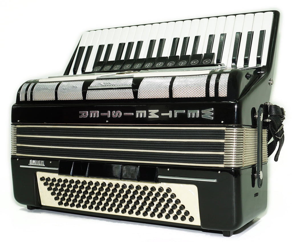 Weltmeister Amigo Accordion 120 Bass, German Full Size Keyboard Piano Accordian, New Straps and Soft Bag, 2713