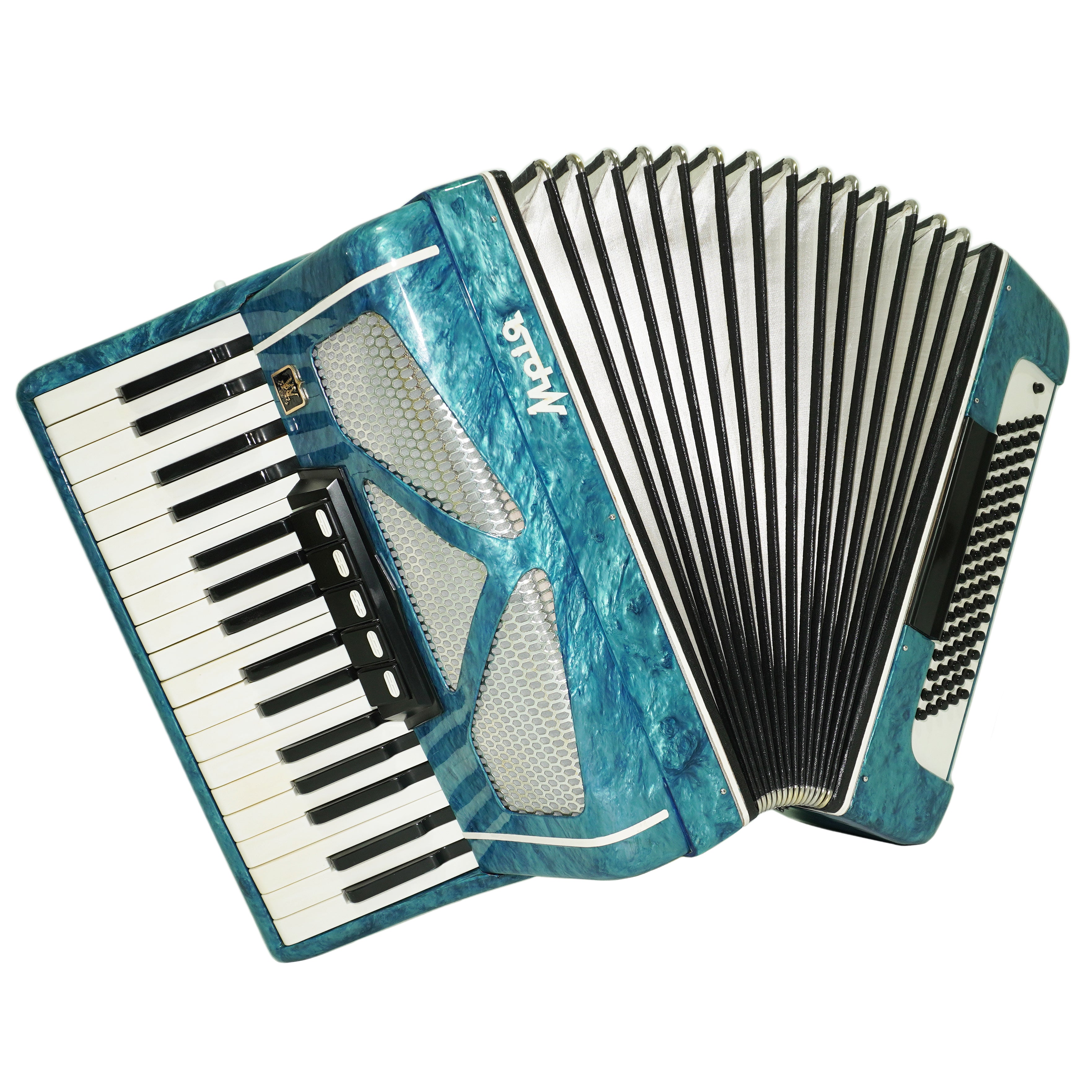 Mriya Piano Accordion 80 Bass Buttons, Ukraine Vintage Keyboard Accordian Musical Instrument, New Straps and Soft Case for Gift, 2727