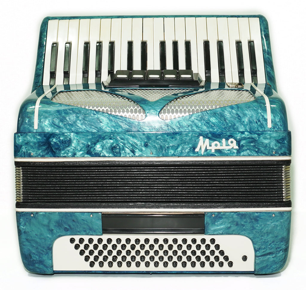 Mriya Piano Accordion 80 Bass Buttons, Ukraine Vintage Keyboard Accordian Musical Instrument, New Straps and Soft Case for Gift, 2727