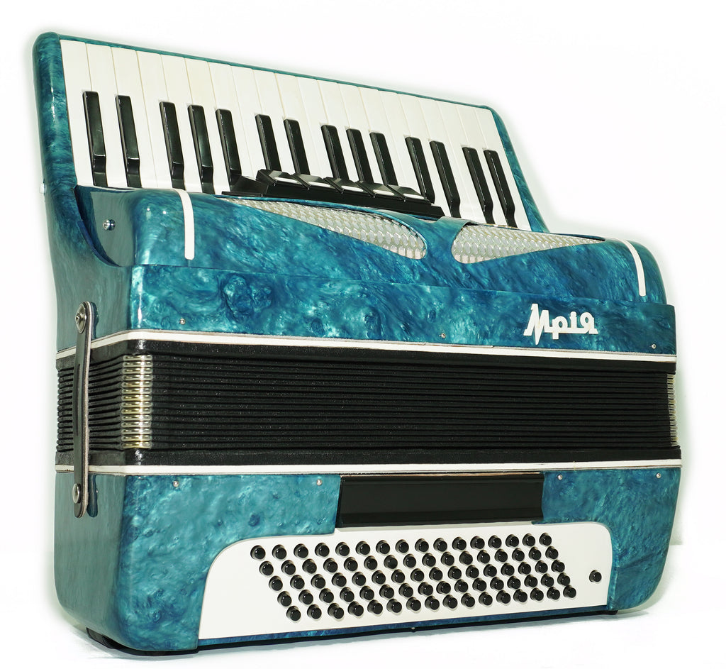 Mriya Piano Accordion 80 Bass Buttons, Ukraine Vintage Keyboard Accordian Musical Instrument, New Straps and Soft Case for Gift, 2727