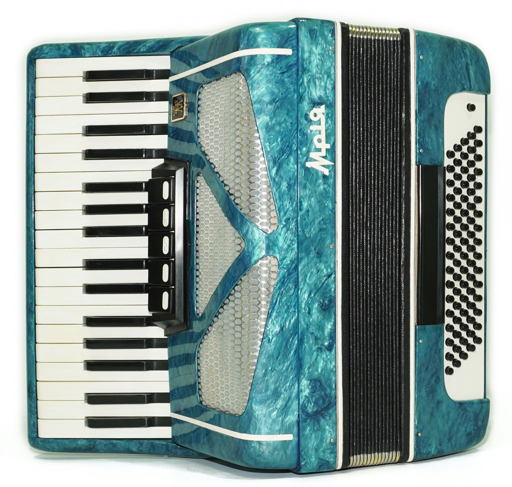 Mriya Piano Accordion 80 Bass Buttons, Ukraine Vintage Keyboard Accordian Musical Instrument, New Straps and Soft Case for Gift, 2727