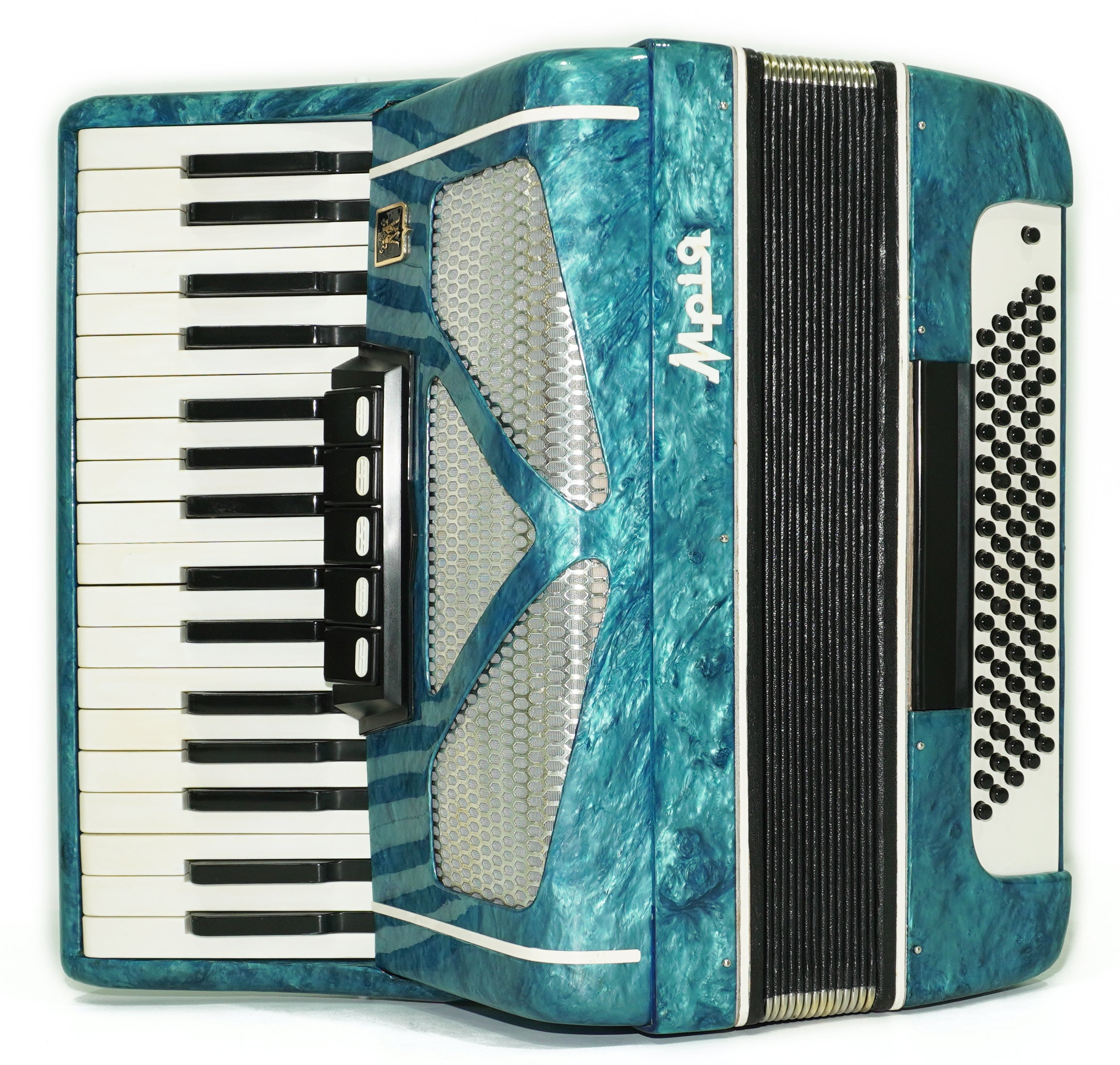 Mriya Piano Accordion 80 Bass Buttons, Ukraine Vintage Keyboard Accordian Musical Instrument, New Straps and Soft Case for Gift, 2727