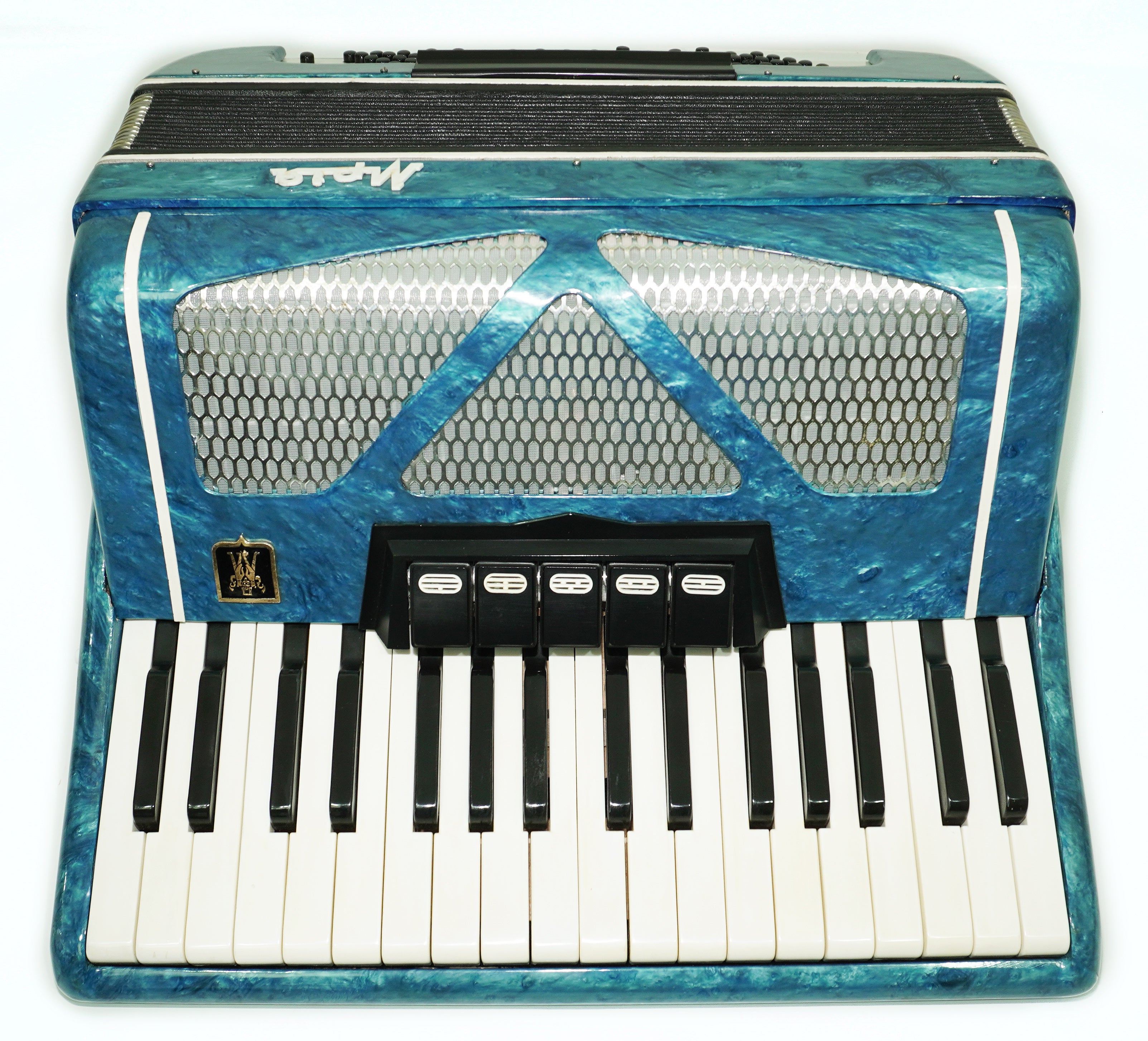 Mriya Piano Accordion 80 Bass Buttons, Ukraine Vintage Keyboard Accordian Musical Instrument, New Straps and Soft Case for Gift, 2727