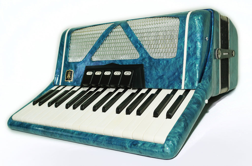 Mriya Piano Accordion 80 Bass Buttons, Ukraine Vintage Keyboard Accordian Musical Instrument, New Straps and Soft Case for Gift, 2727