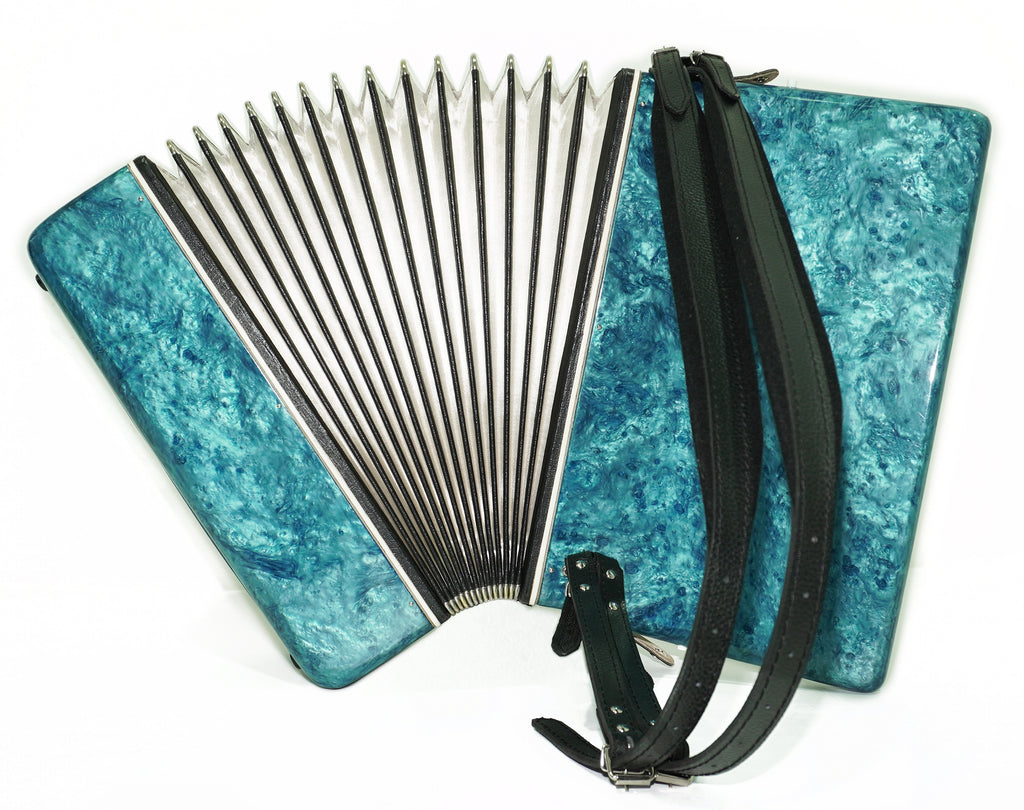 Mriya Piano Accordion 80 Bass Buttons, Ukraine Vintage Keyboard Accordian Musical Instrument, New Straps and Soft Case for Gift, 2727