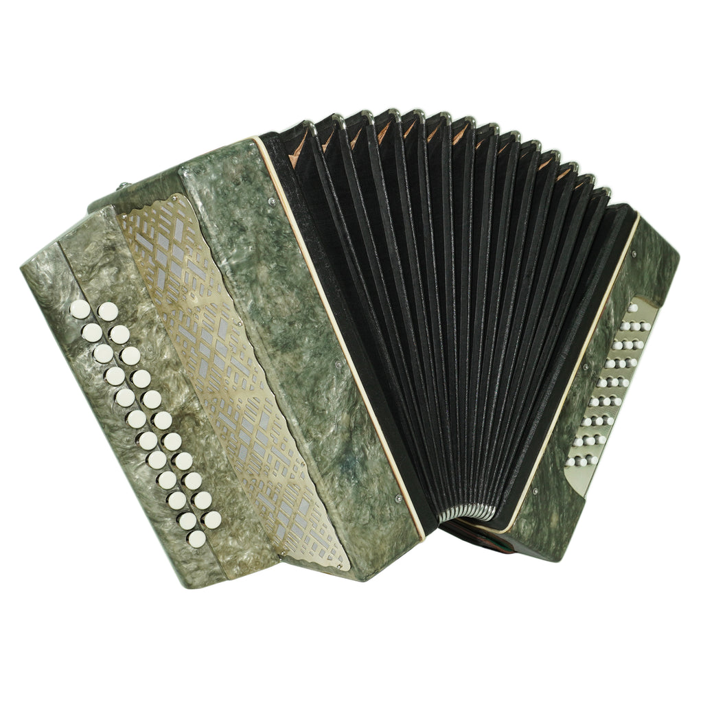 Folk Bayan Garmon Ukraine Marichka, Vintage Button Accordion Harmonica, 23x25 Squeezebox, Old Garmoshka in Tune, 2731