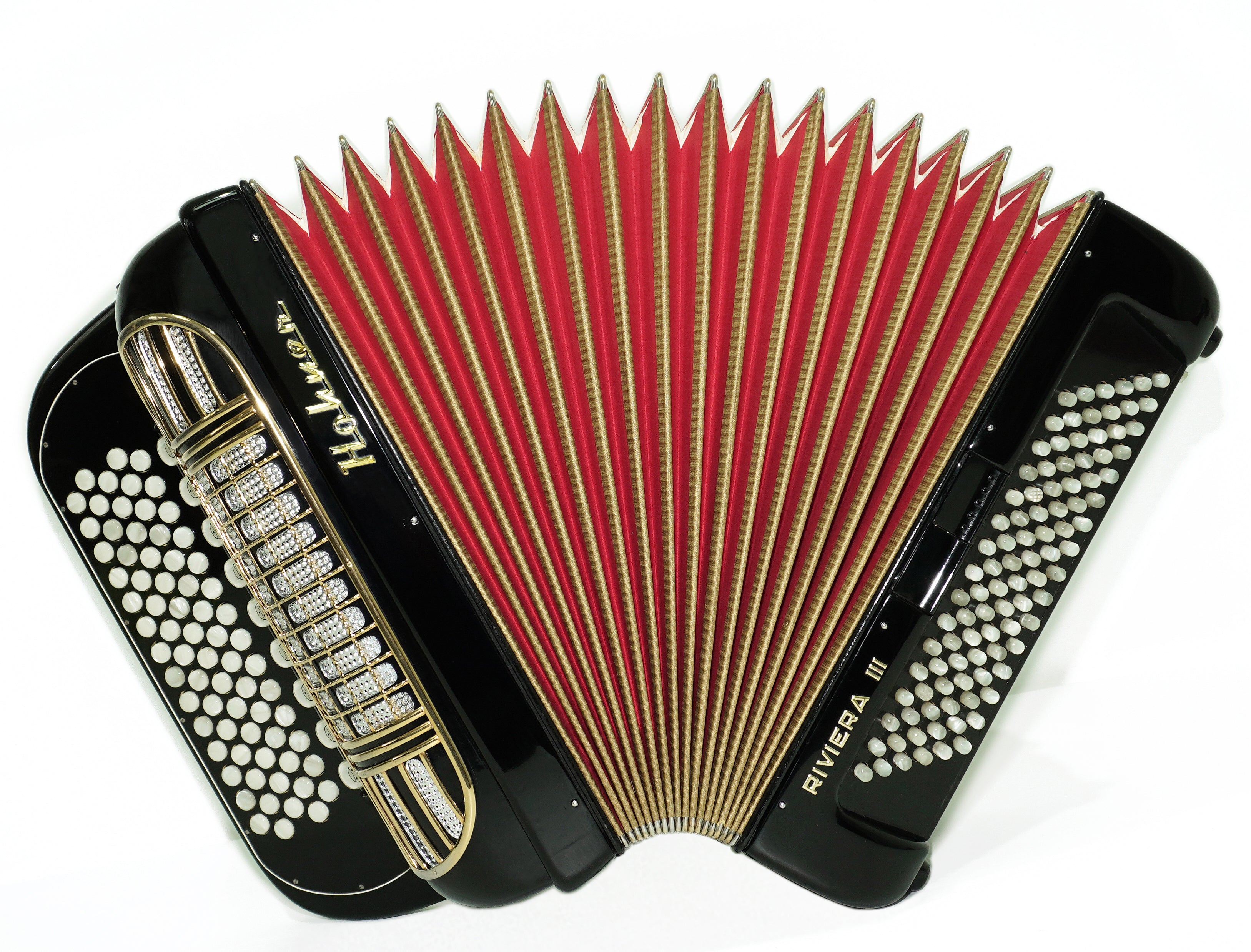 Hohner Riviera III 5 Row Lightweight Button Accordion 96 Bass made in Germany, C Griff, New Straps, Original Accordeone de Botones, 2714