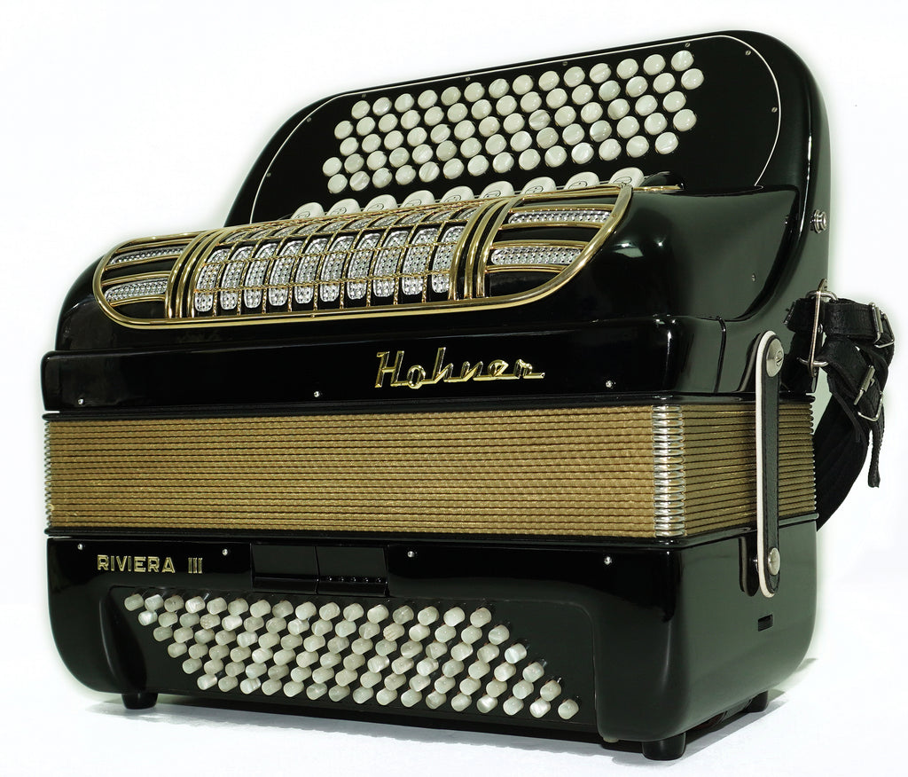 Hohner Riviera III 5 Row Lightweight Button Accordion 96 Bass made in Germany, C Griff, New Straps, Original Accordeone de Botones, 2714