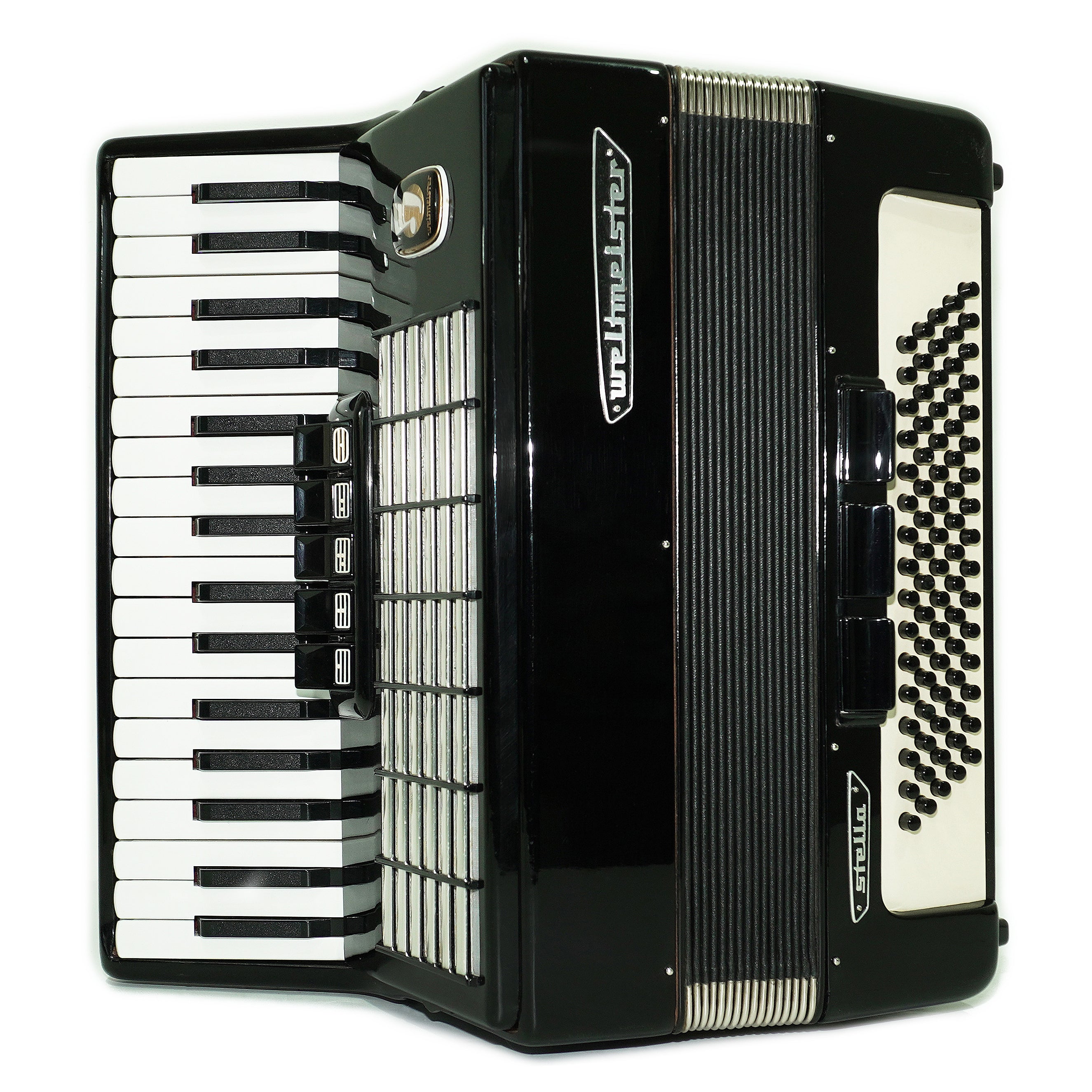 Weltmeister Stella Accordion 80 Bass made in Germany, New Straps Soft Case for Gift, Keyboard Piano Accordian Musical Instrument, 2711