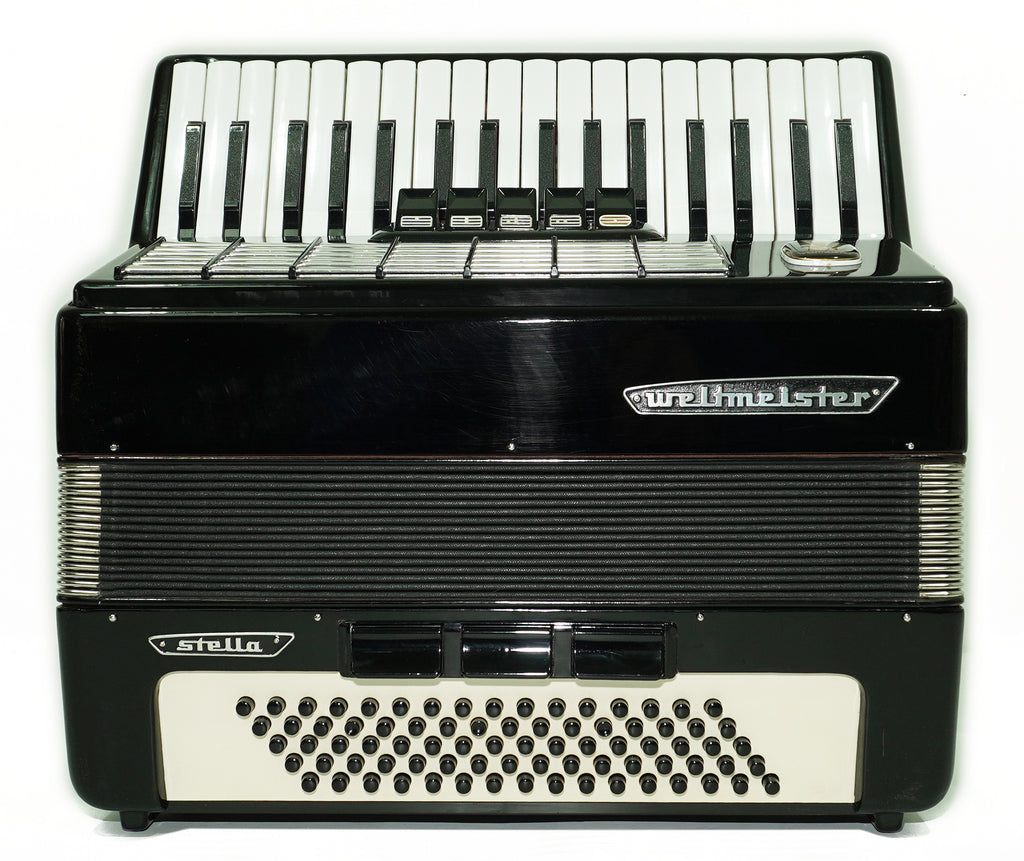 Weltmeister Stella Accordion 80 Bass made in Germany, New Straps Soft Case for Gift, Keyboard Piano Accordian Musical Instrument, 2711