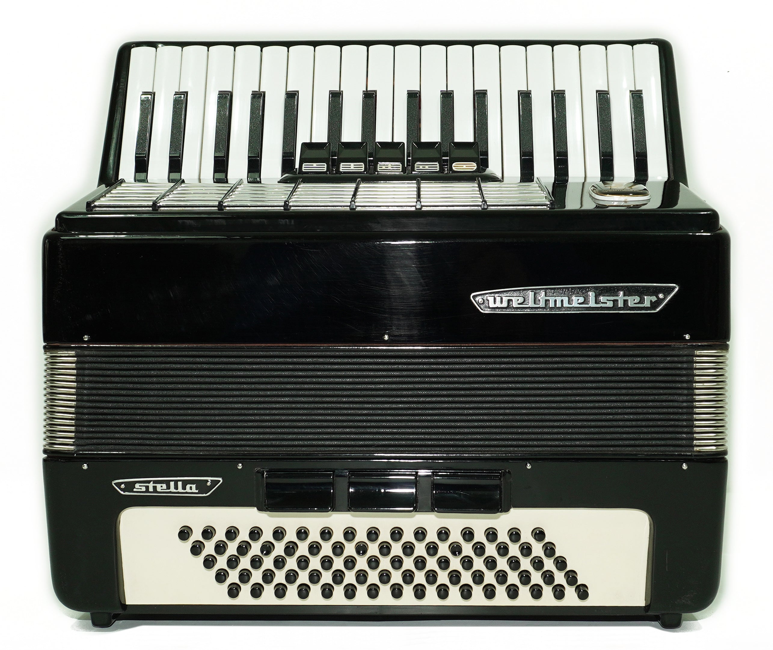 Weltmeister Stella Accordion 80 Bass made in Germany, New Straps Soft Case for Gift, Keyboard Piano Accordian Musical Instrument, 2711