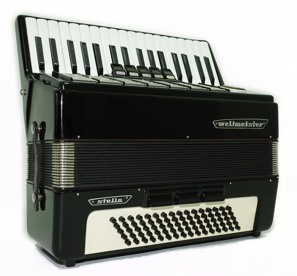 Weltmeister Stella Accordion 80 Bass made in Germany, New Straps Soft Case for Gift, Keyboard Piano Accordian Musical Instrument, 2711