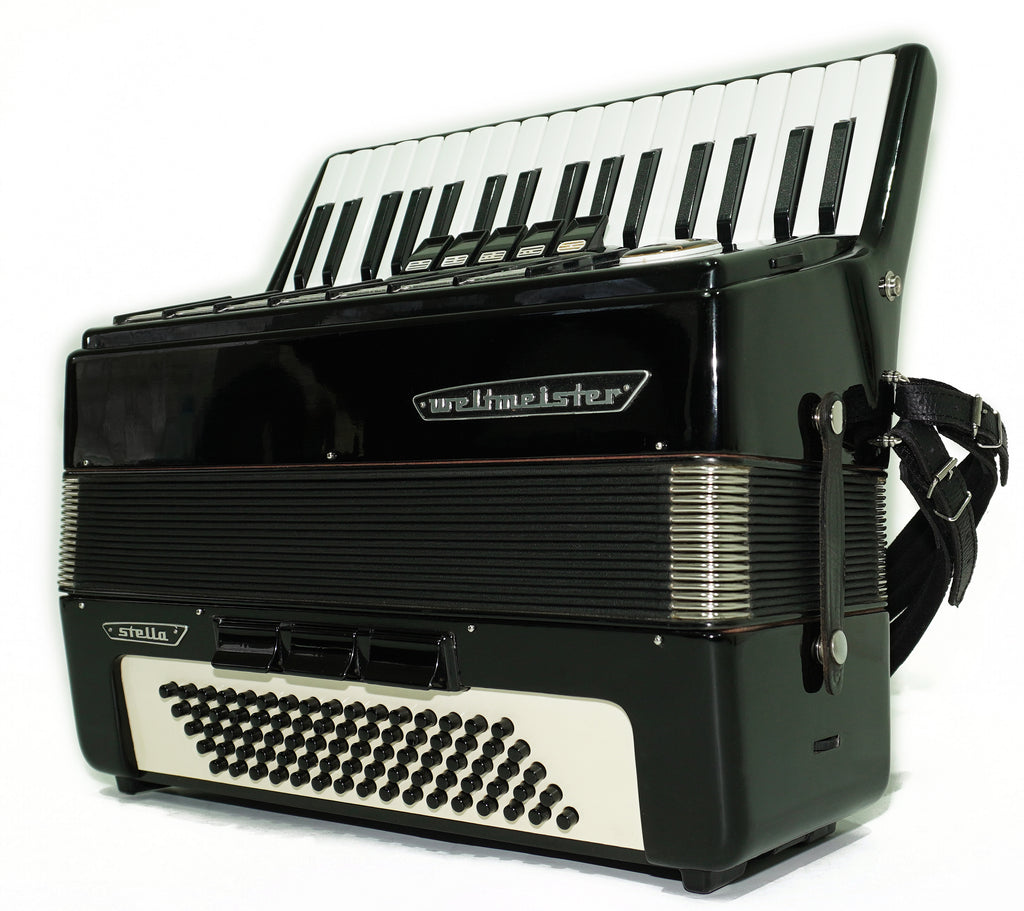Weltmeister Stella Accordion 80 Bass made in Germany, New Straps Soft Case for Gift, Keyboard Piano Accordian Musical Instrument, 2711