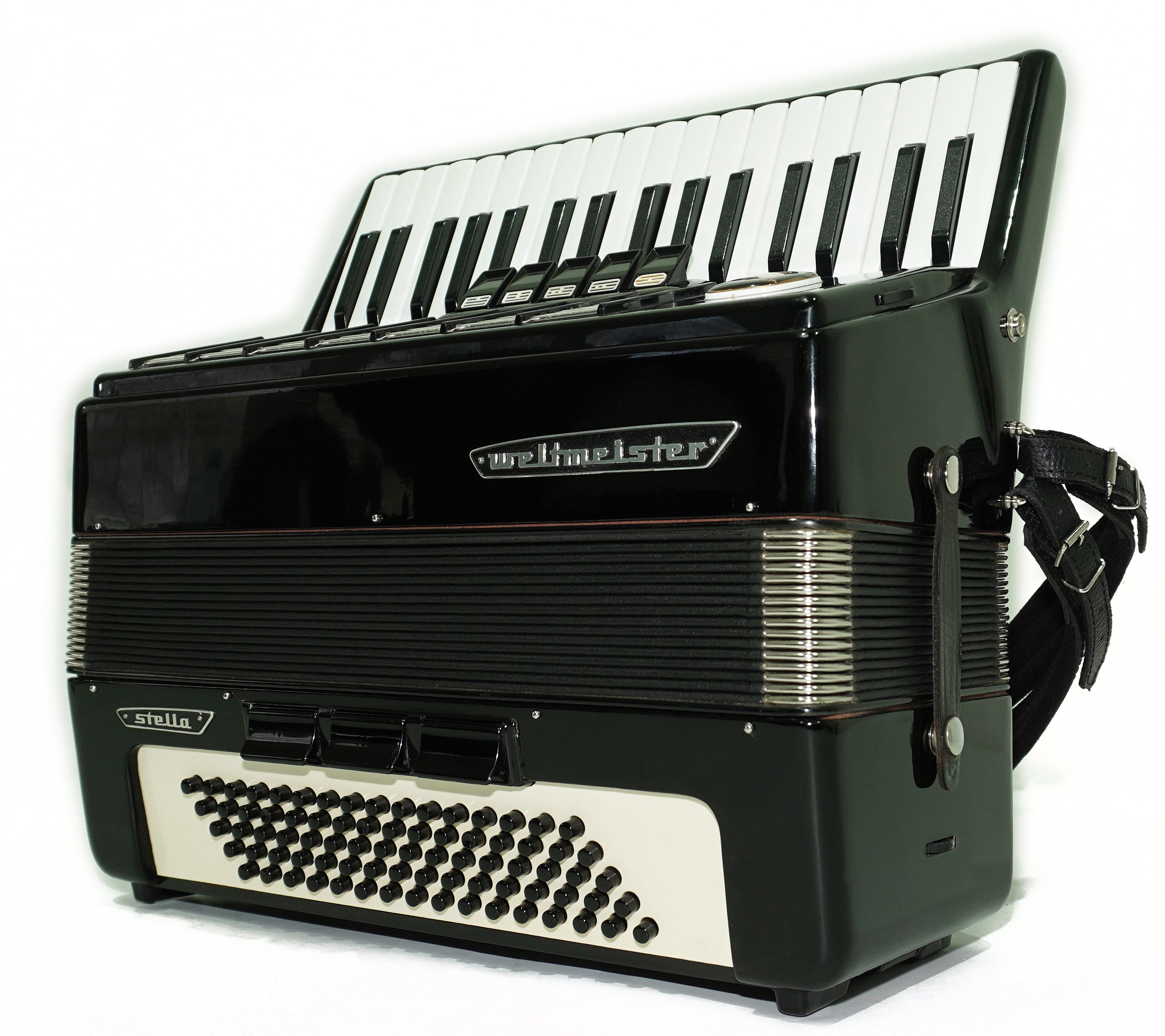 Weltmeister Stella Accordion 80 Bass made in Germany, New Straps Soft Case for Gift, Keyboard Piano Accordian Musical Instrument, 2711