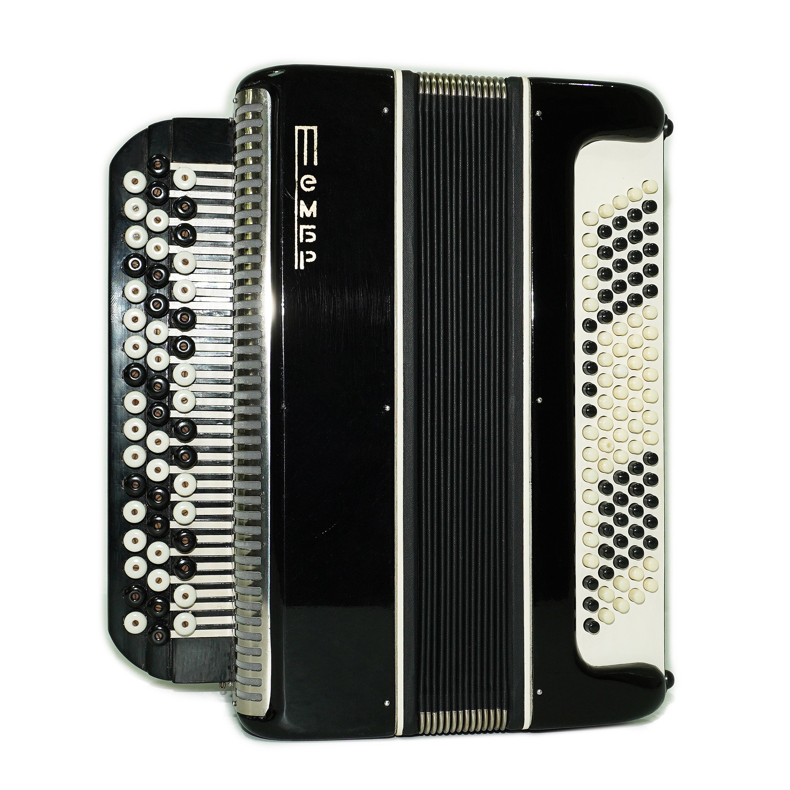Bayan Tembr Ukraine Button Accordion 100 Bass, New Straps and Case, Concertina Stradella B System, Harmonica in Tune, 2721