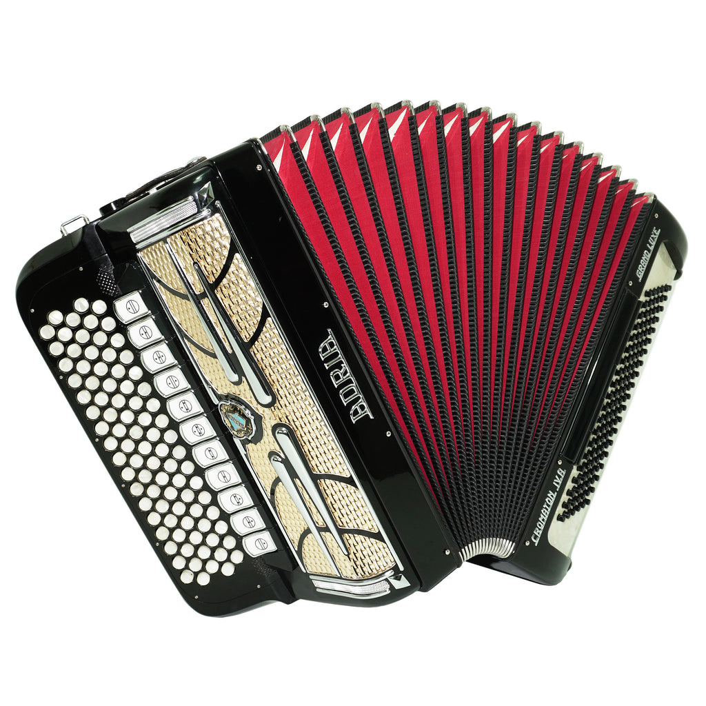 Adria Cromaton IV.A Grand Luxe 5 Row Button Accordion 120 Bass, made in Italy, Cassotto, C Griff, includes Straps and Hard Case, 2715