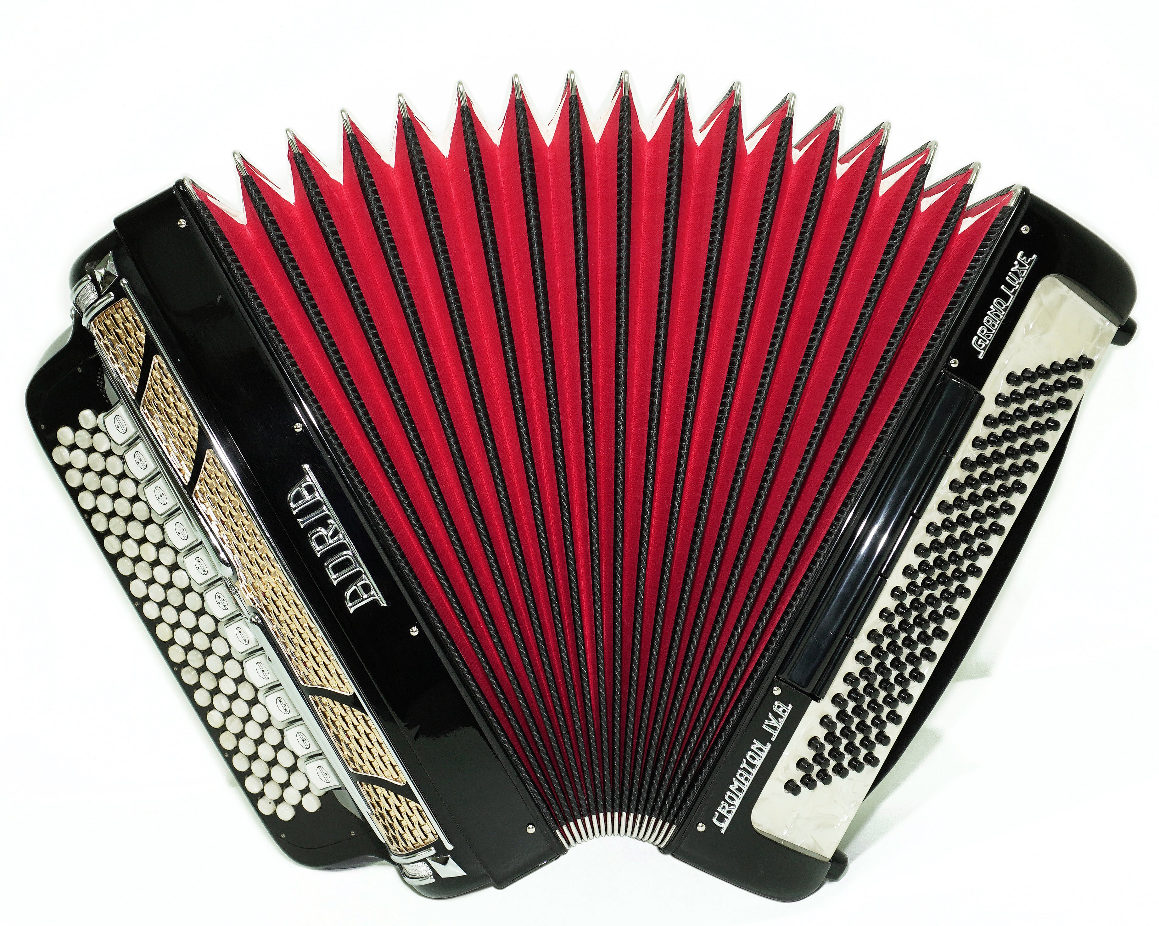 Adria Cromaton IV.A Grand Luxe 5 Row Button Accordion 120 Bass, made in Italy, Cassotto, C Griff, includes Straps and Hard Case, 2715
