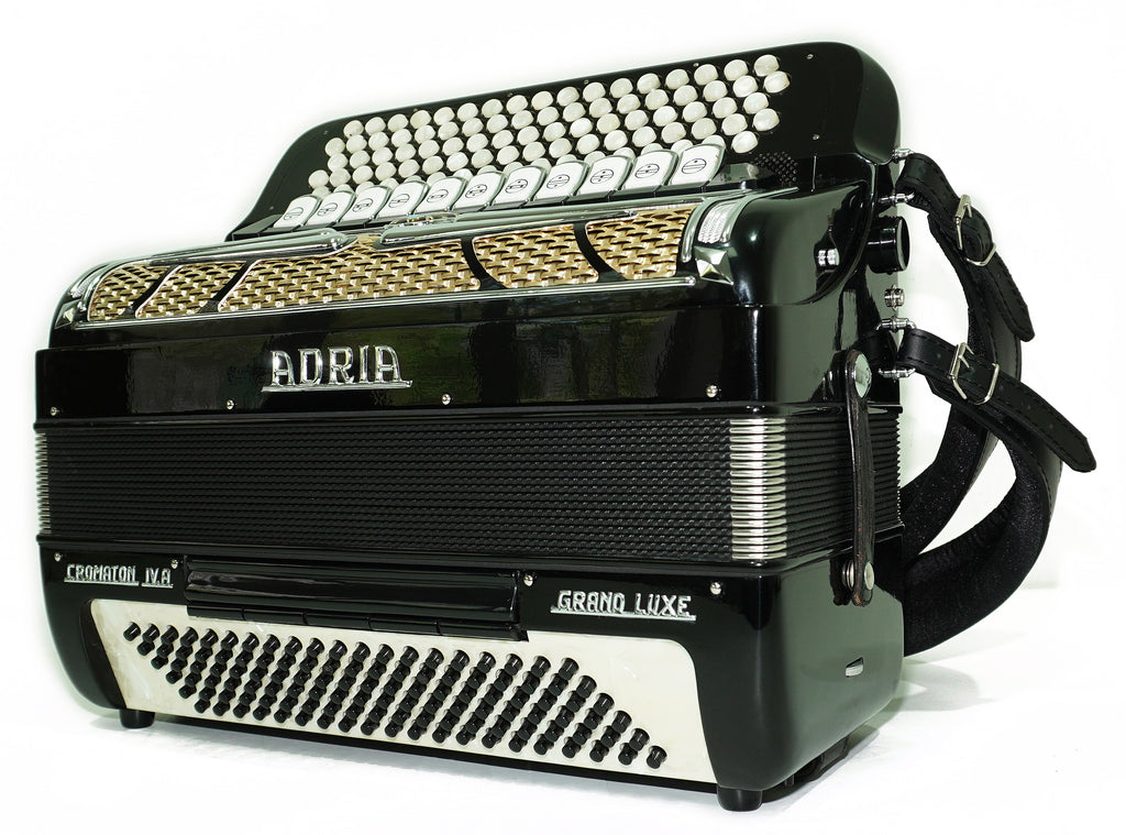 Adria Cromaton IV.A Grand Luxe 5 Row Button Accordion 120 Bass, made in Italy, Cassotto, C Griff, includes Straps and Hard Case, 2715