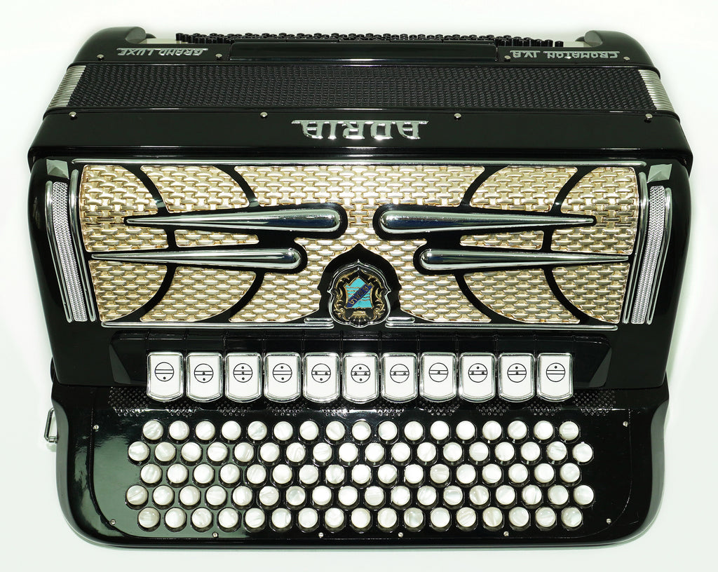 Adria Cromaton IV.A Grand Luxe 5 Row Button Accordion 120 Bass, made in Italy, Cassotto, C Griff, includes Straps and Hard Case, 2715
